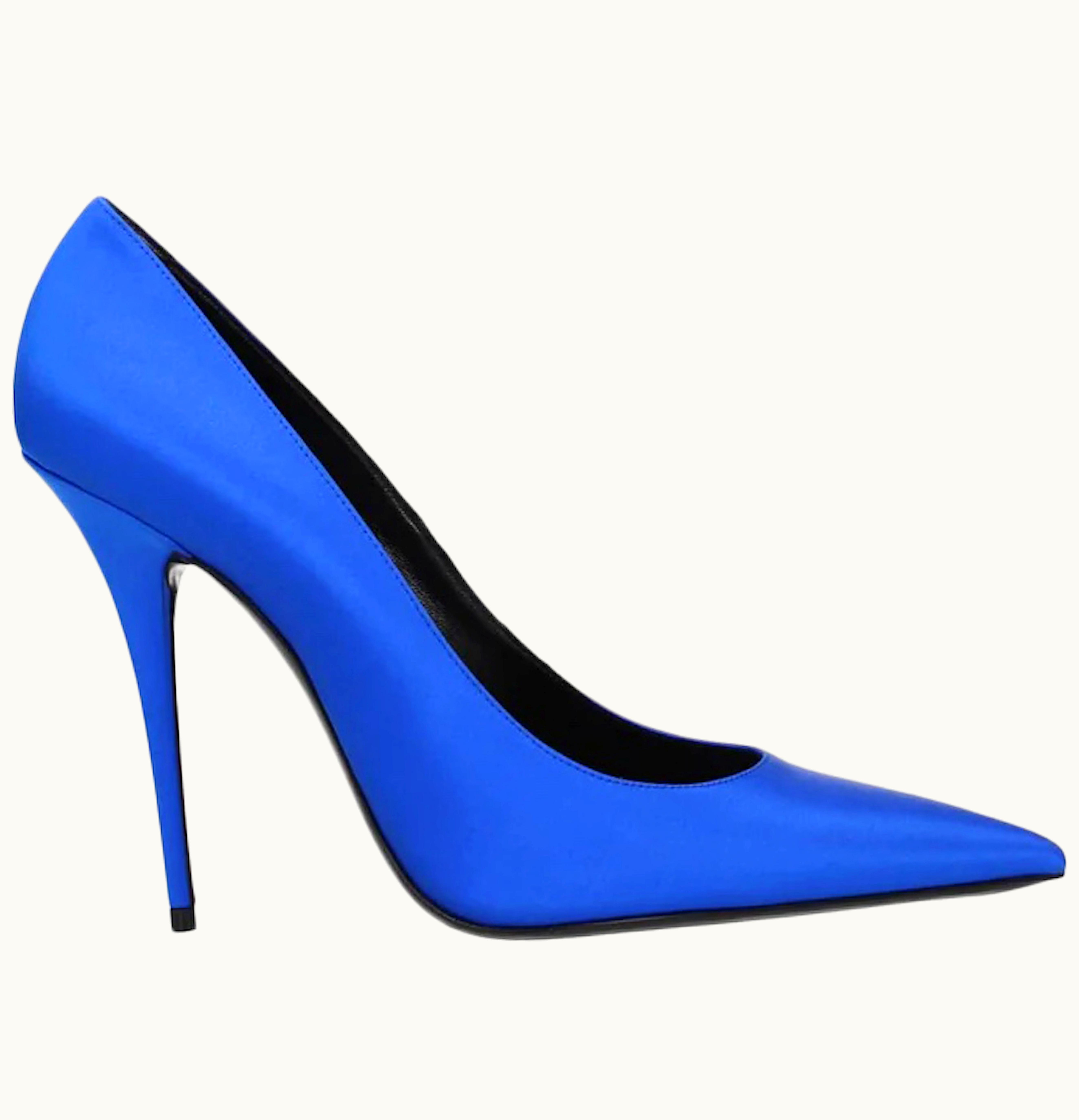 Saint Laurent Marylin Pump Electric Blue Satin