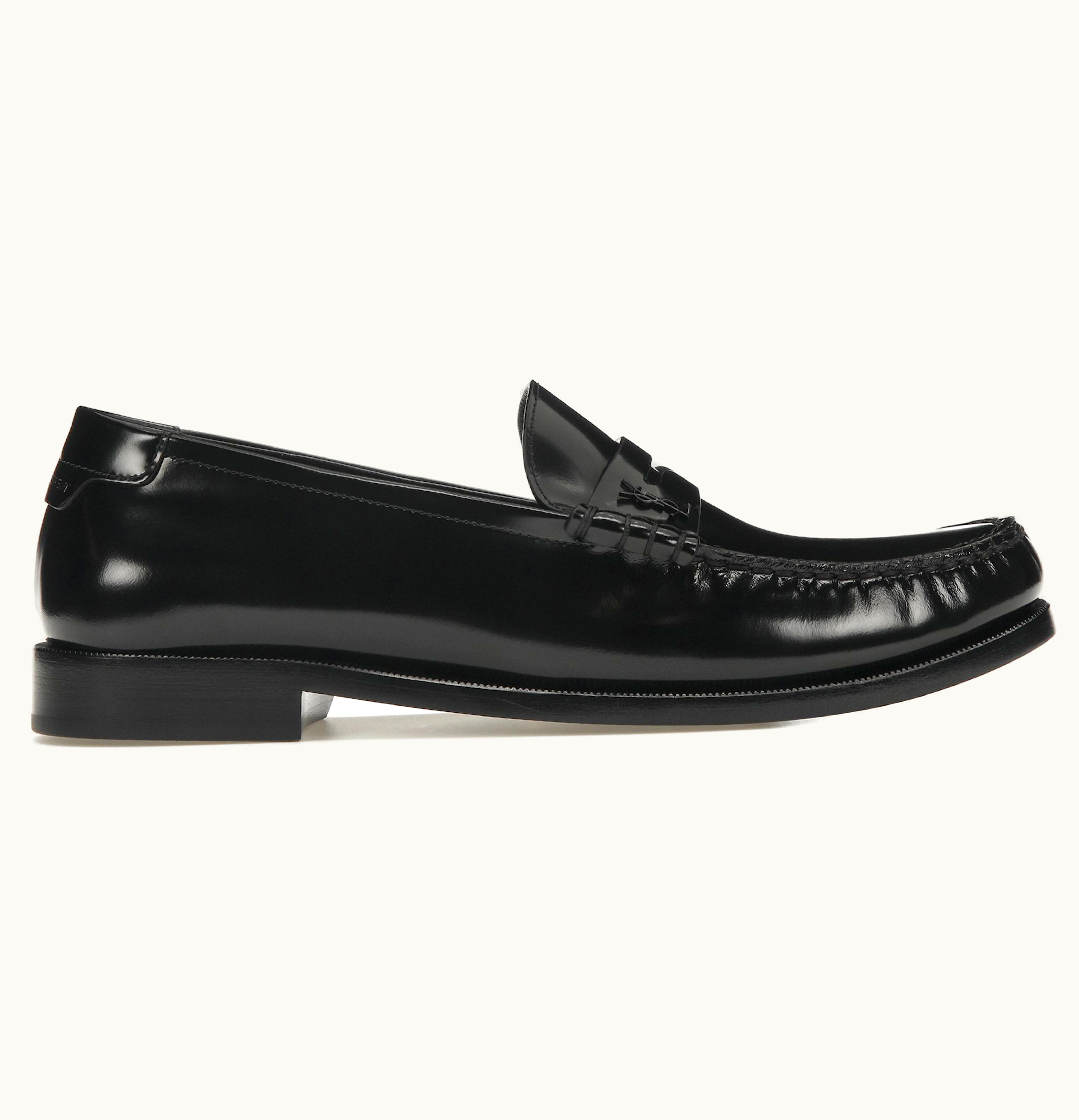 Saint Laurent Le Loafer Penny Slippers Black Leather