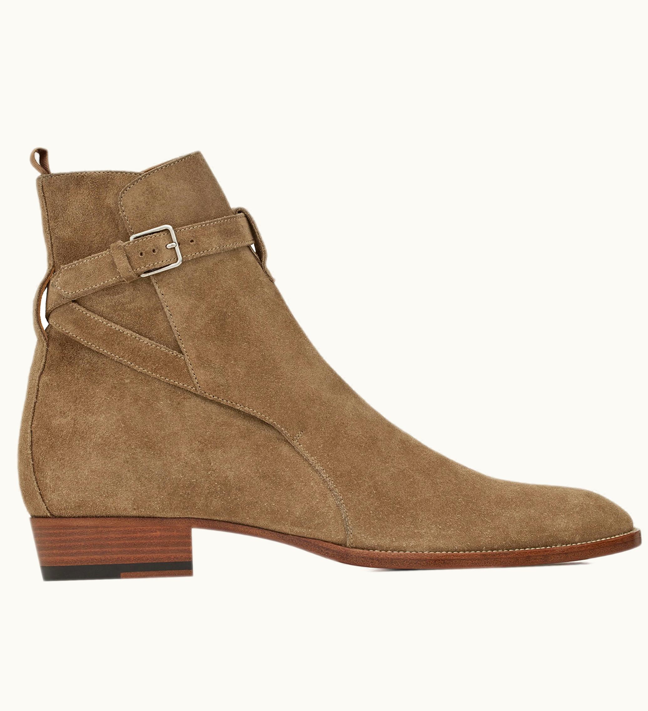 Saint Laurent Wyatt Jodhpur Boot Tobacco Suede
