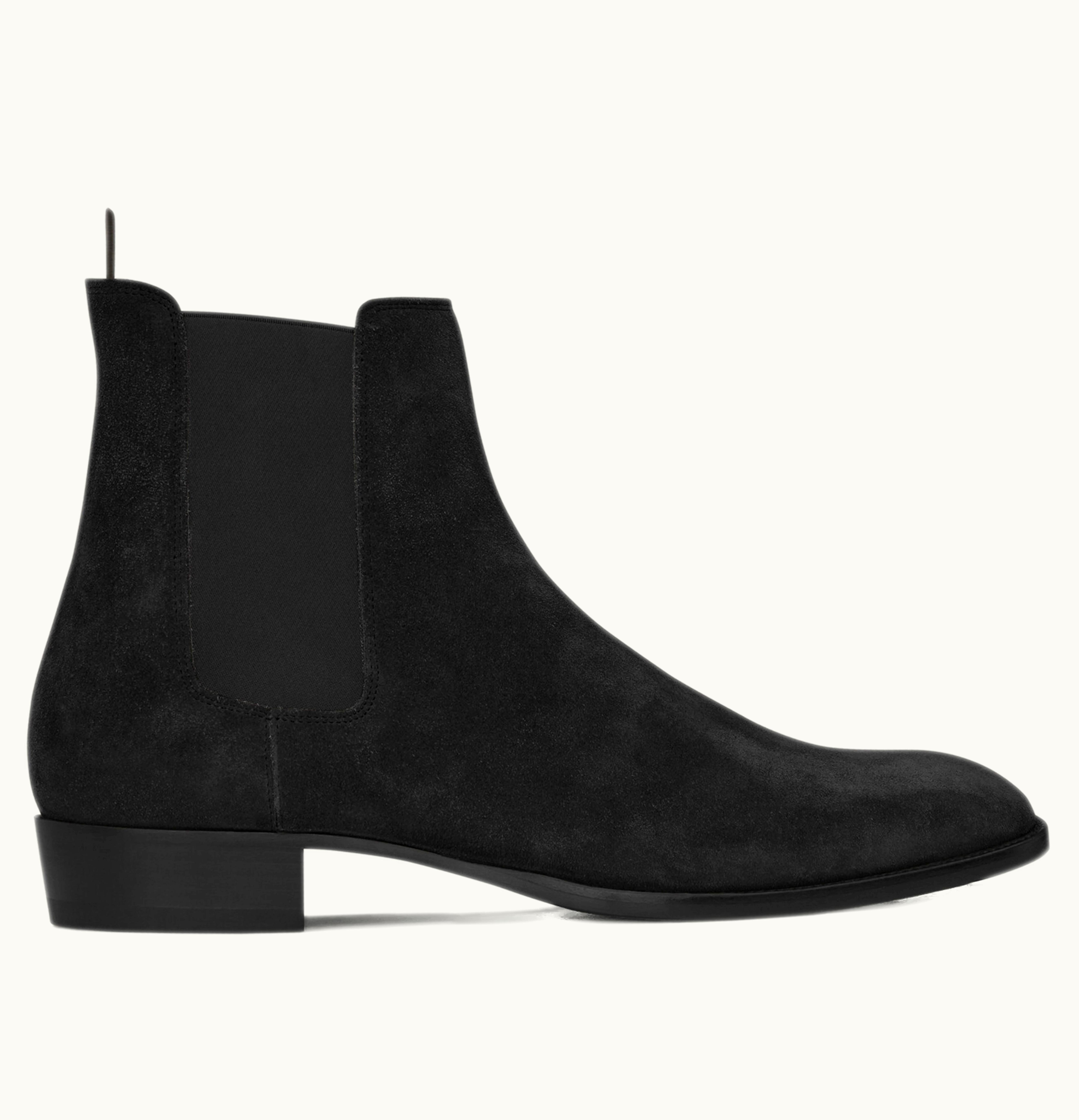 Saint Laurent Wyatt Chelsea Boot Black Suede