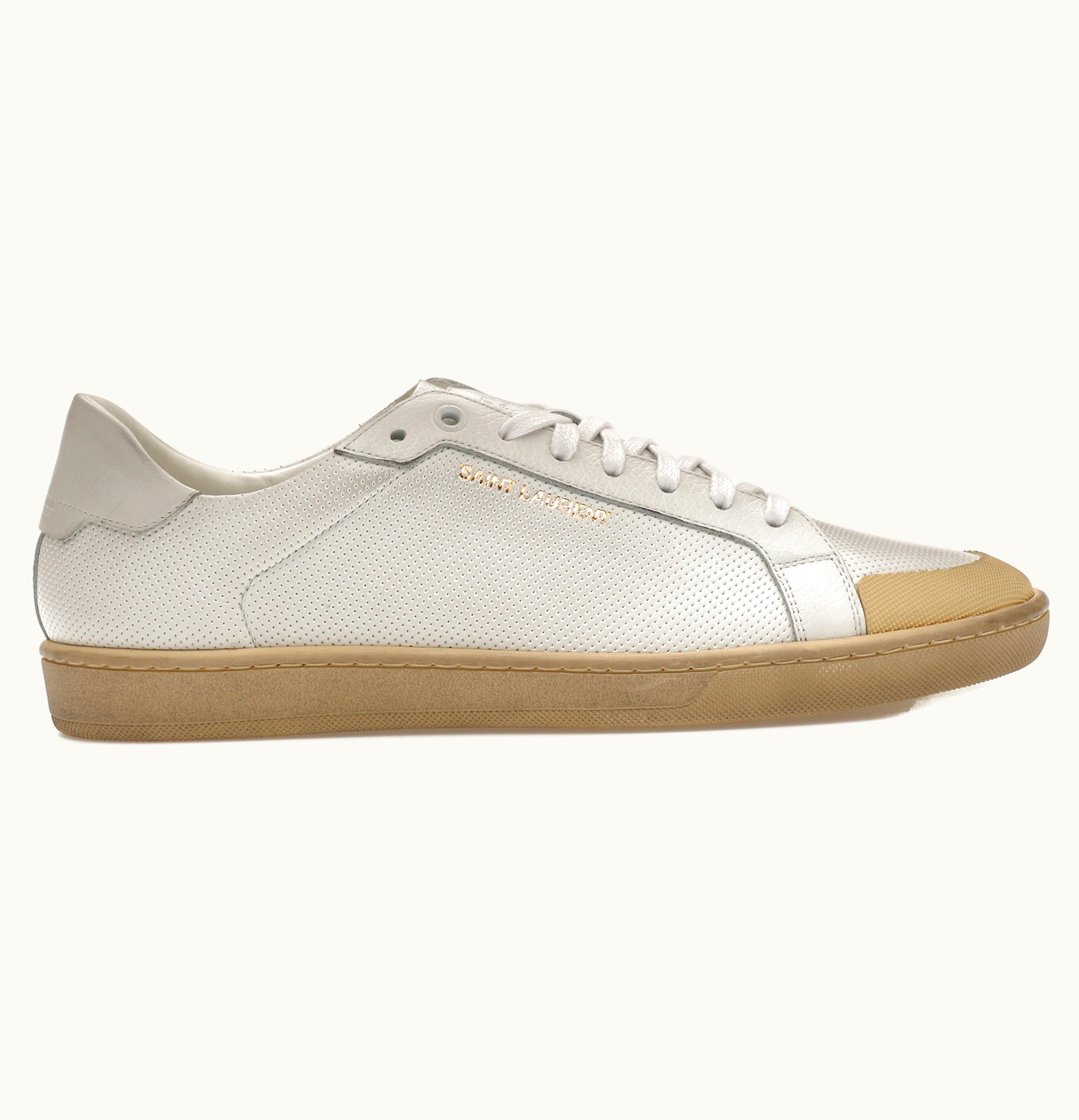 Saint Laurent Court Classic Sl 39 Low Perforated Leather Ivory