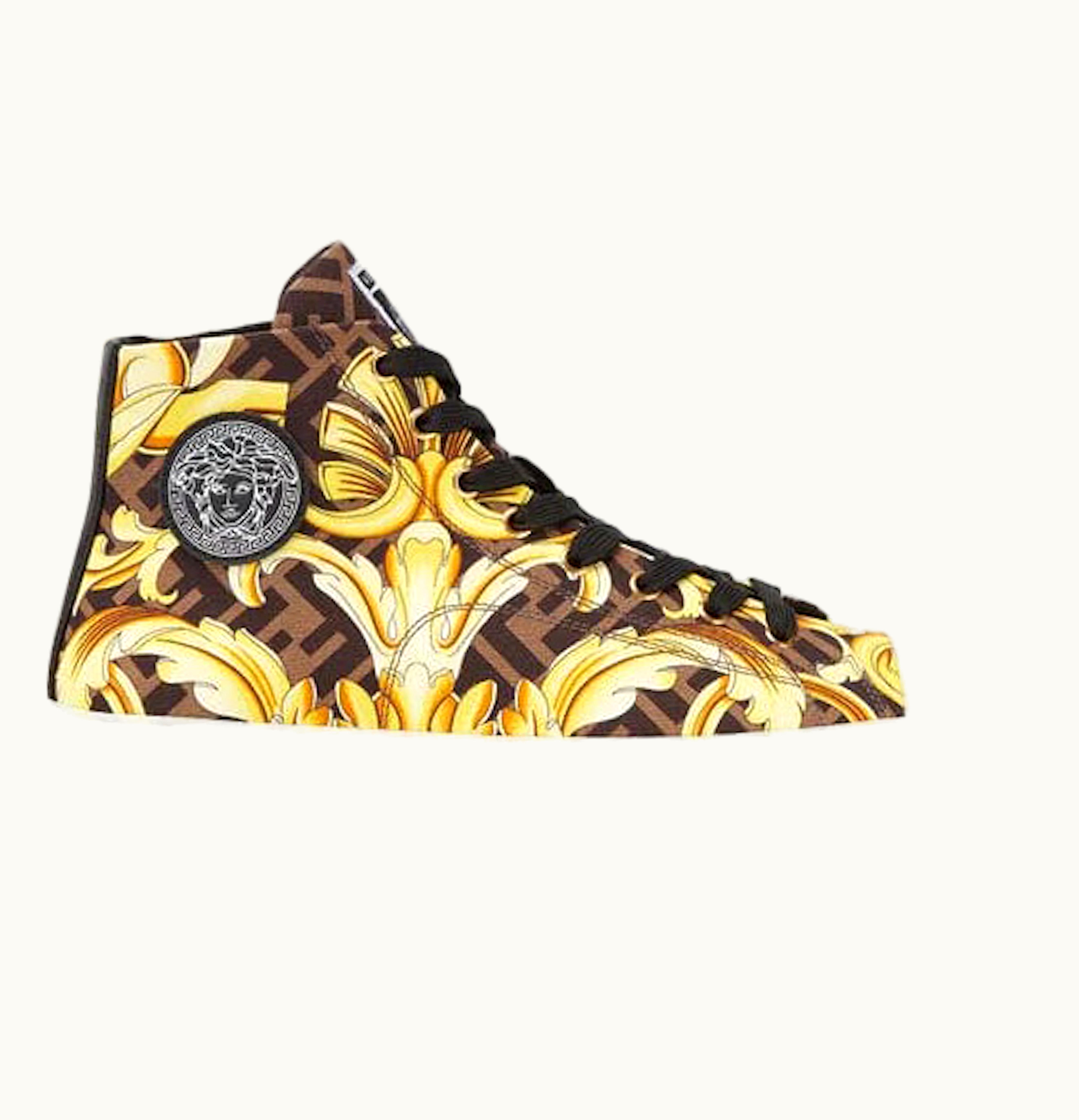 Fendi Fendi Fendace Gold Baroque Greca High Top