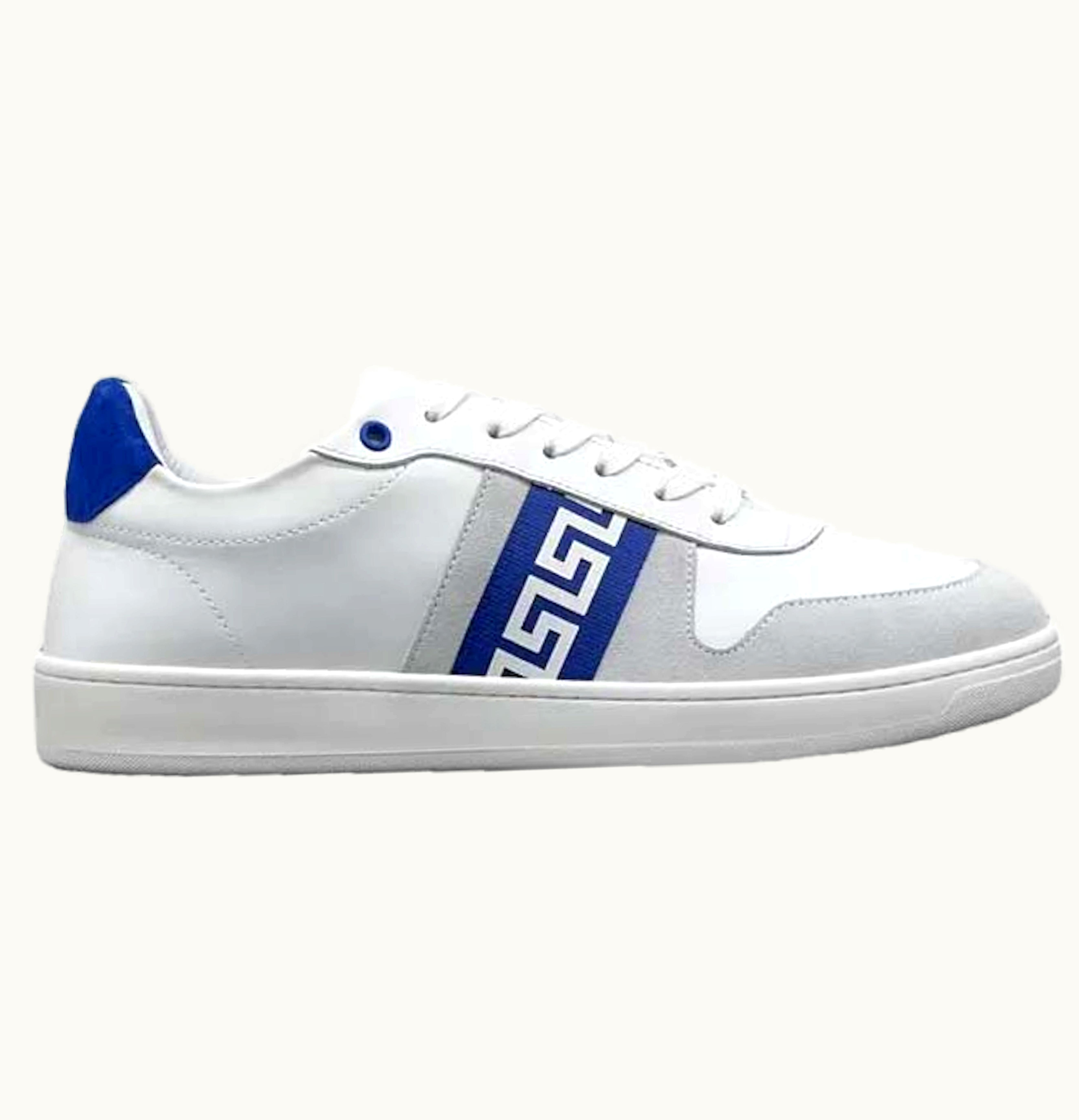 Versace Versace Leather Low Top Sneaker White Grey Blue