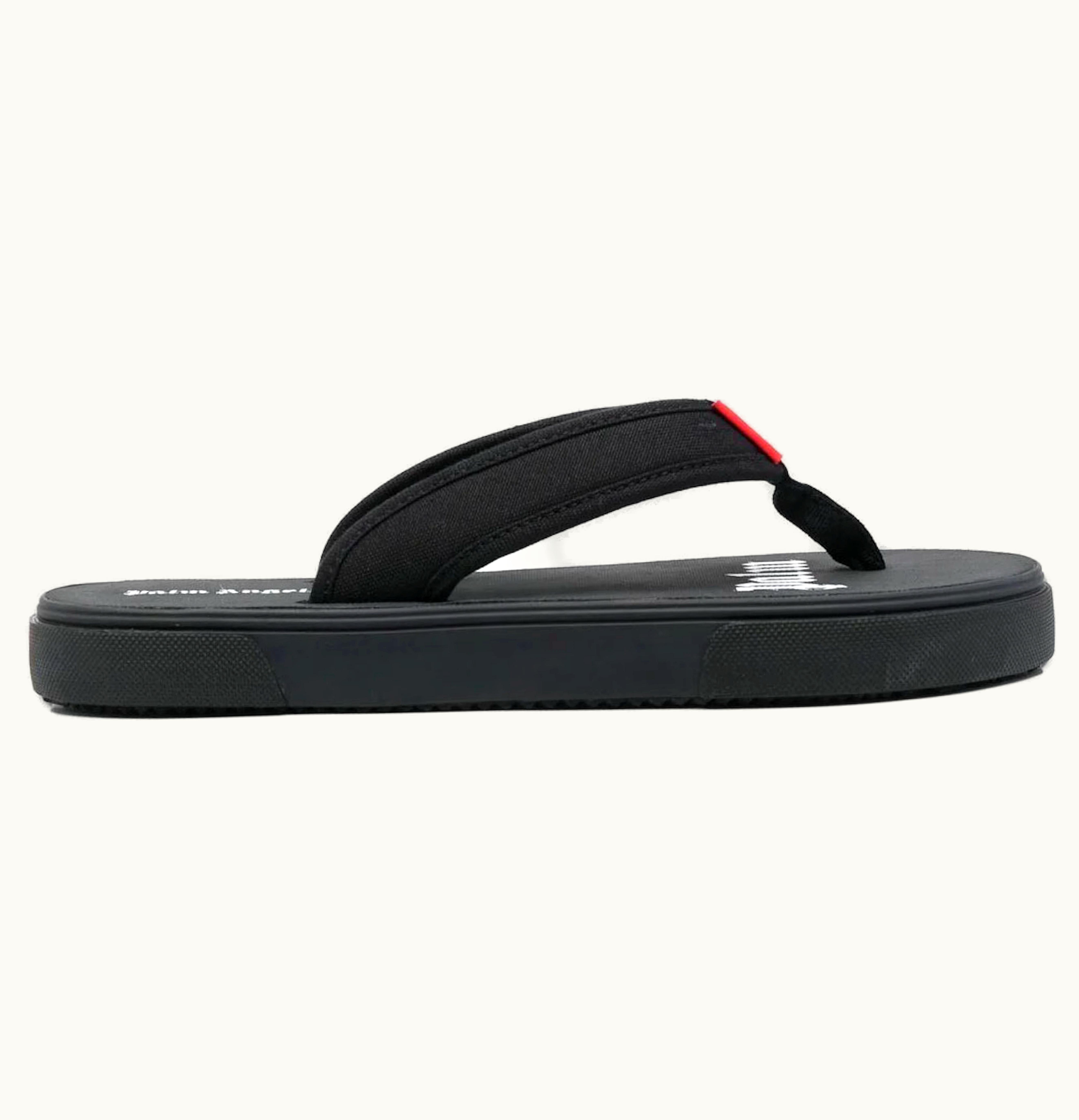 Palm Angels Palm Angels Logo Tag Flip Flops Black