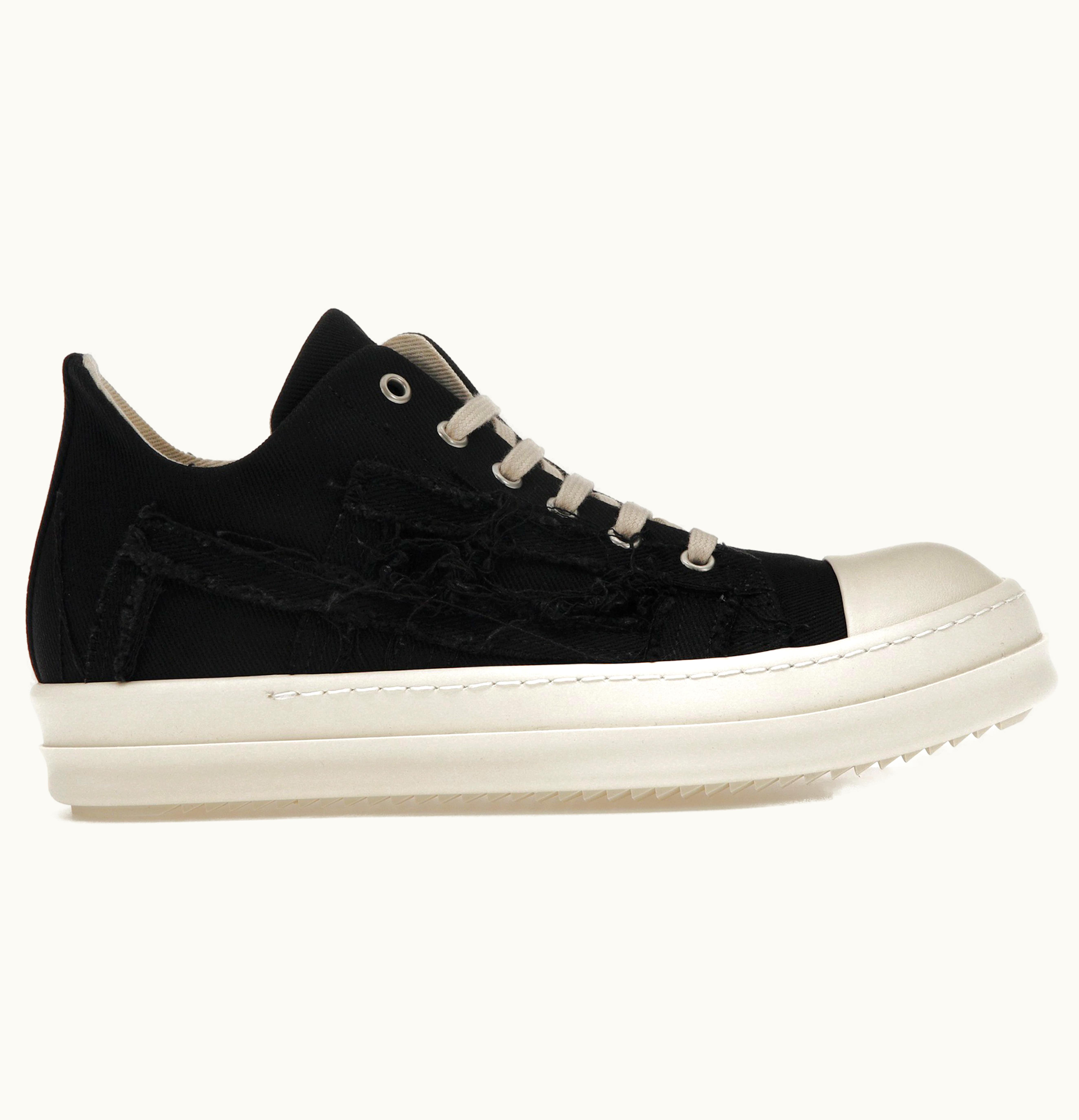 Rick Owens Rick Owens DRKSHDW Slashed Low Sneaks Black Milk