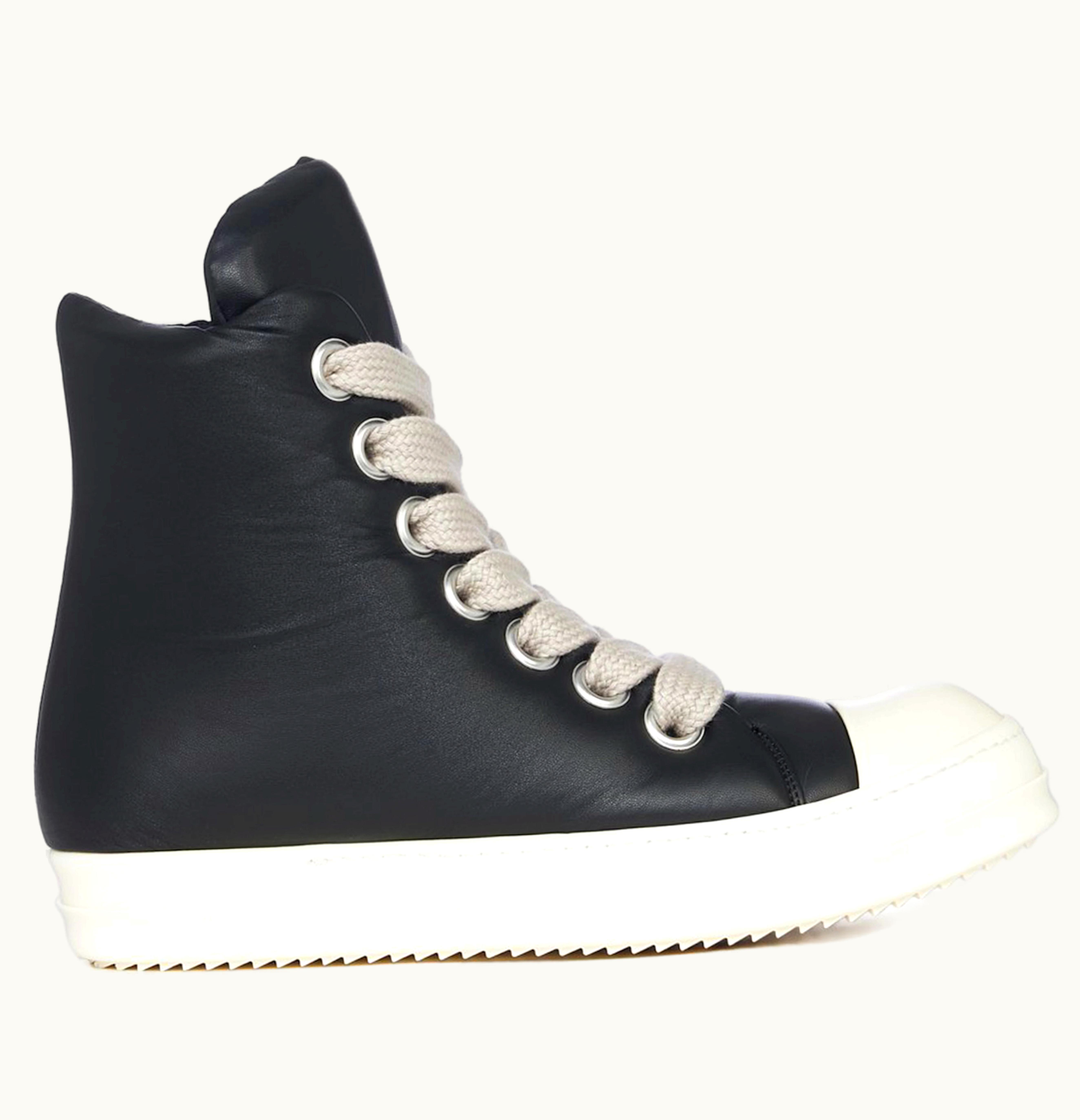 Rick Owens Rick Owens Luxor Jumbo Lace Padded Sneaks Black Milk Womens