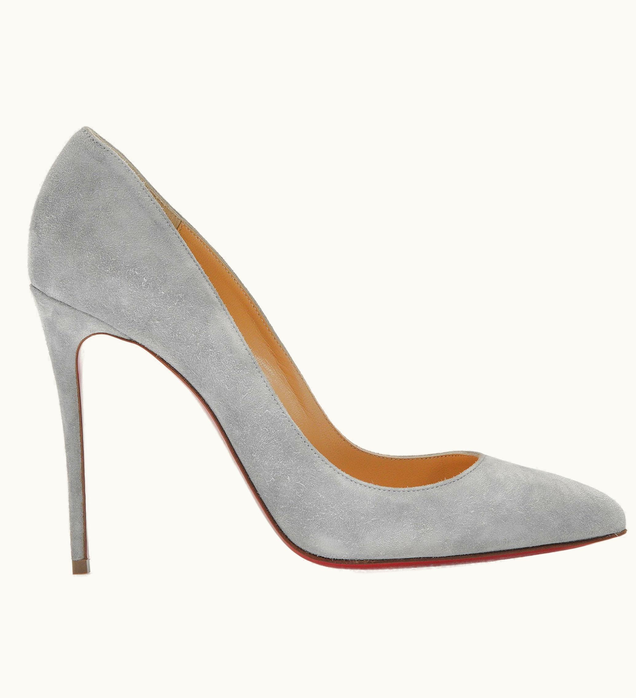Christian Louboutin Christian Louboutin Pigalle Pump 100mm Dusty Blue Suede W
