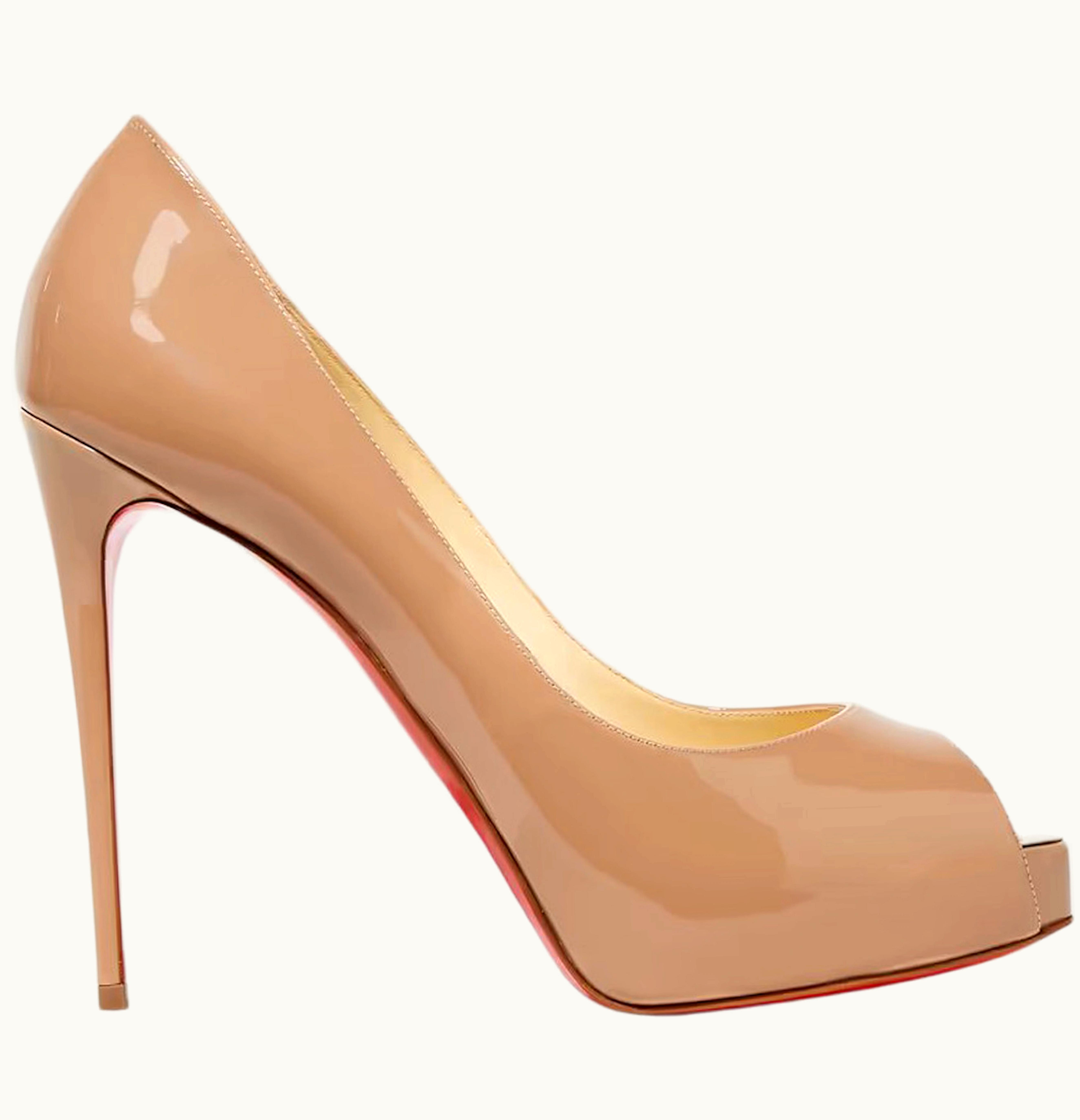 Christian Louboutin Christian Louboutin New Very Prive 120 Pump Nude Patent Leather