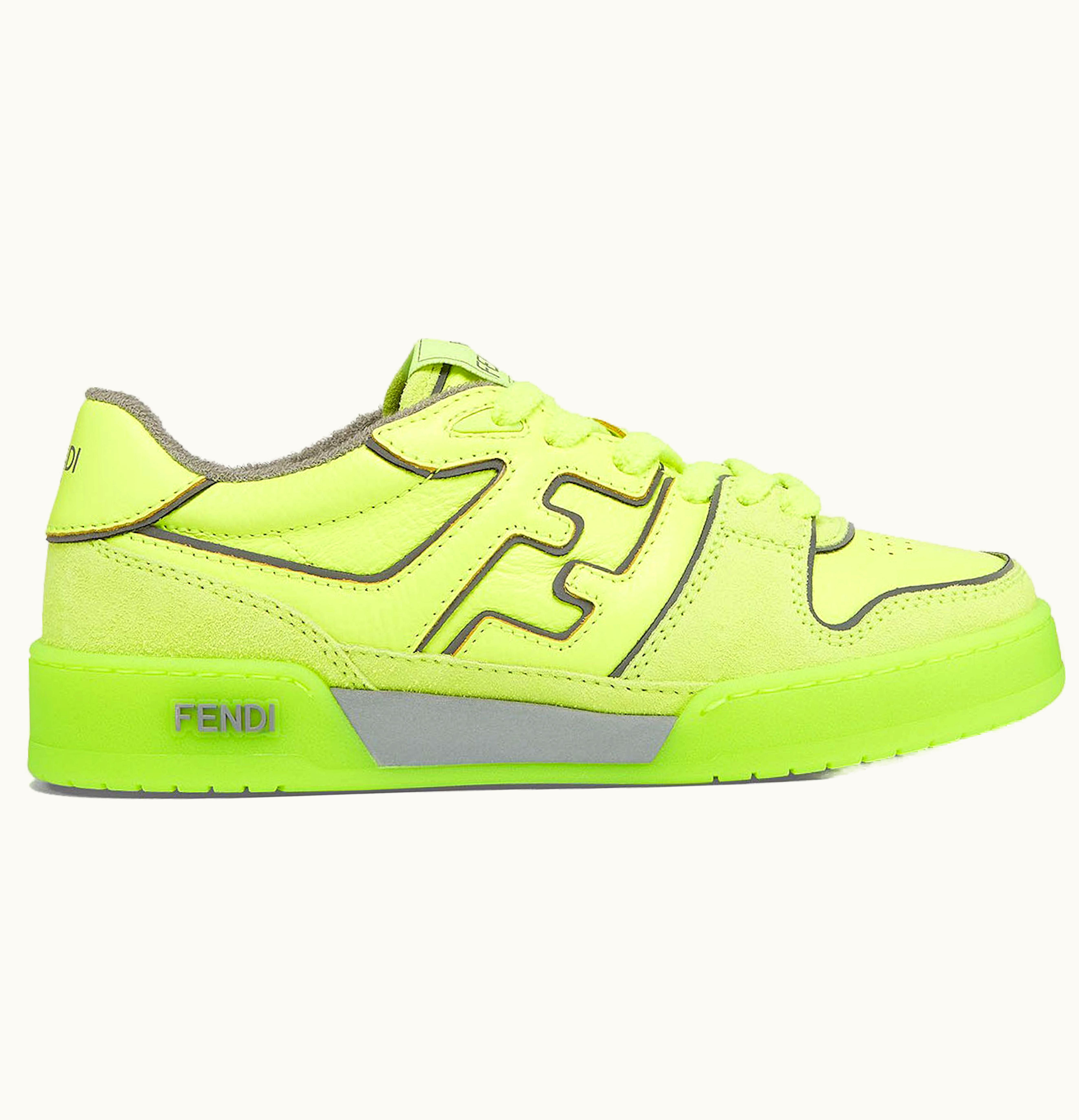 Fendi By Marc Jacobs Match Low Tops Neon Yellow Leather
