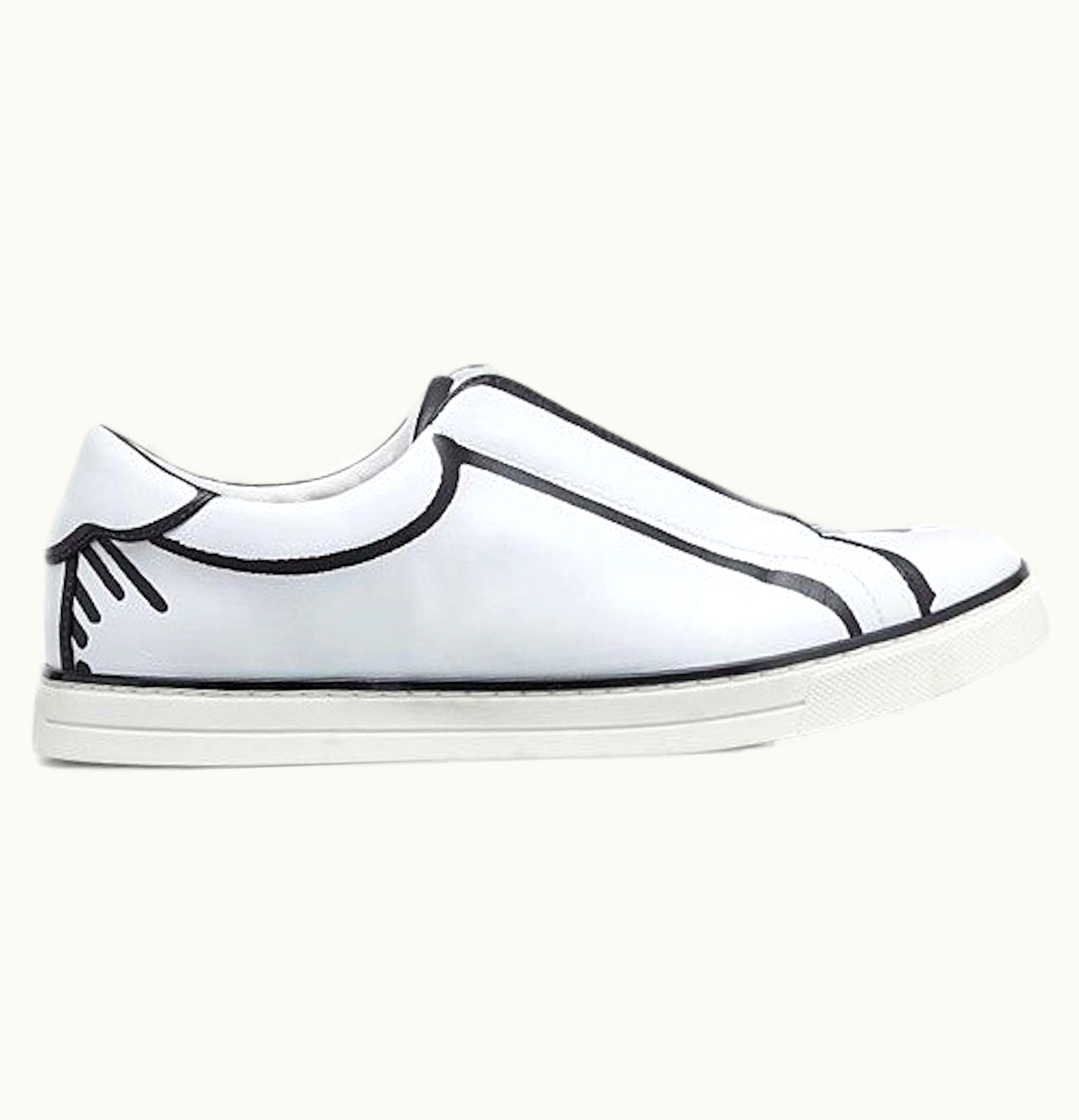 Fendi X Joshua Vides Leather Slip On White W