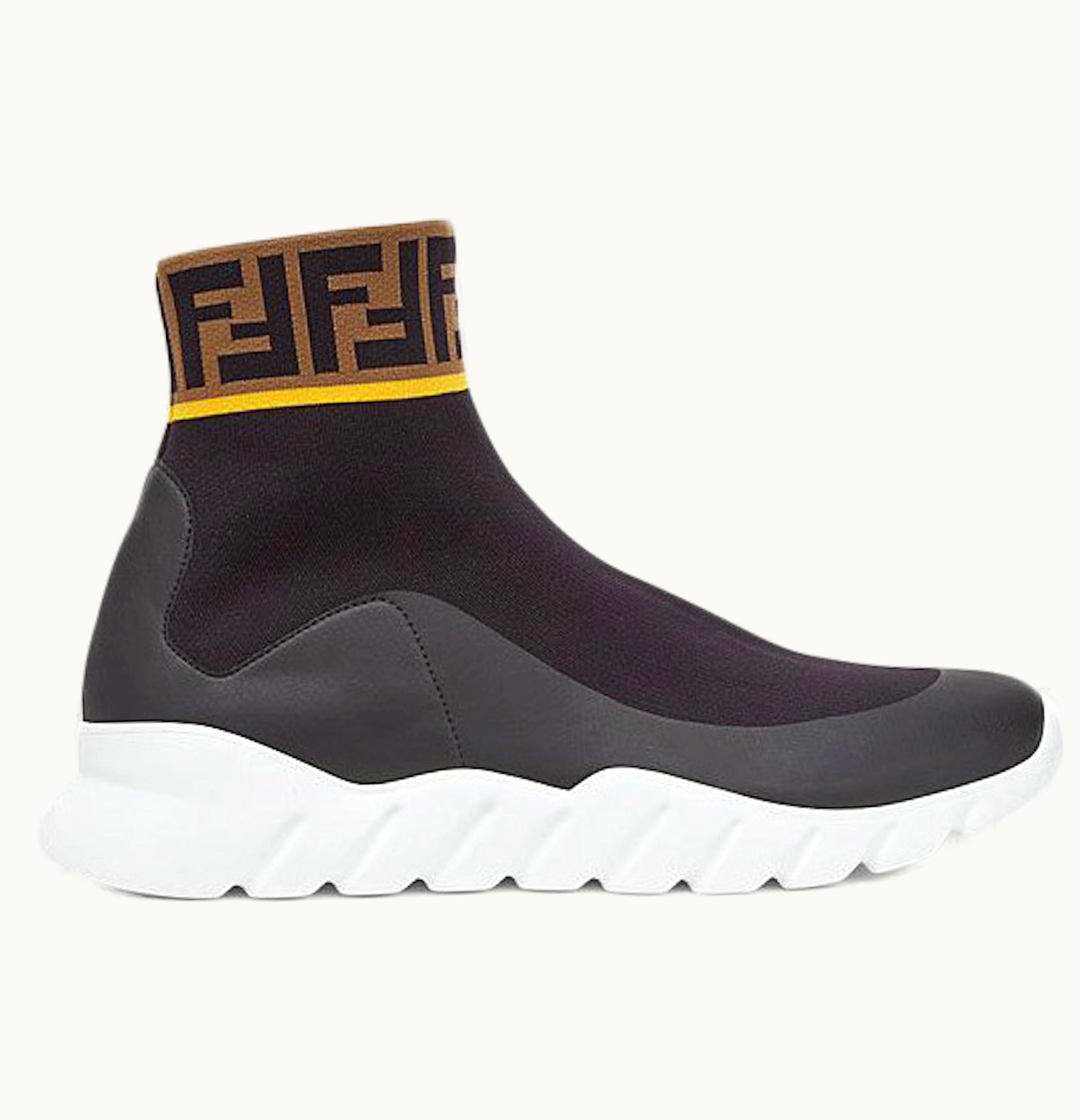 Fendi Tech Fabric High Top Black Brown