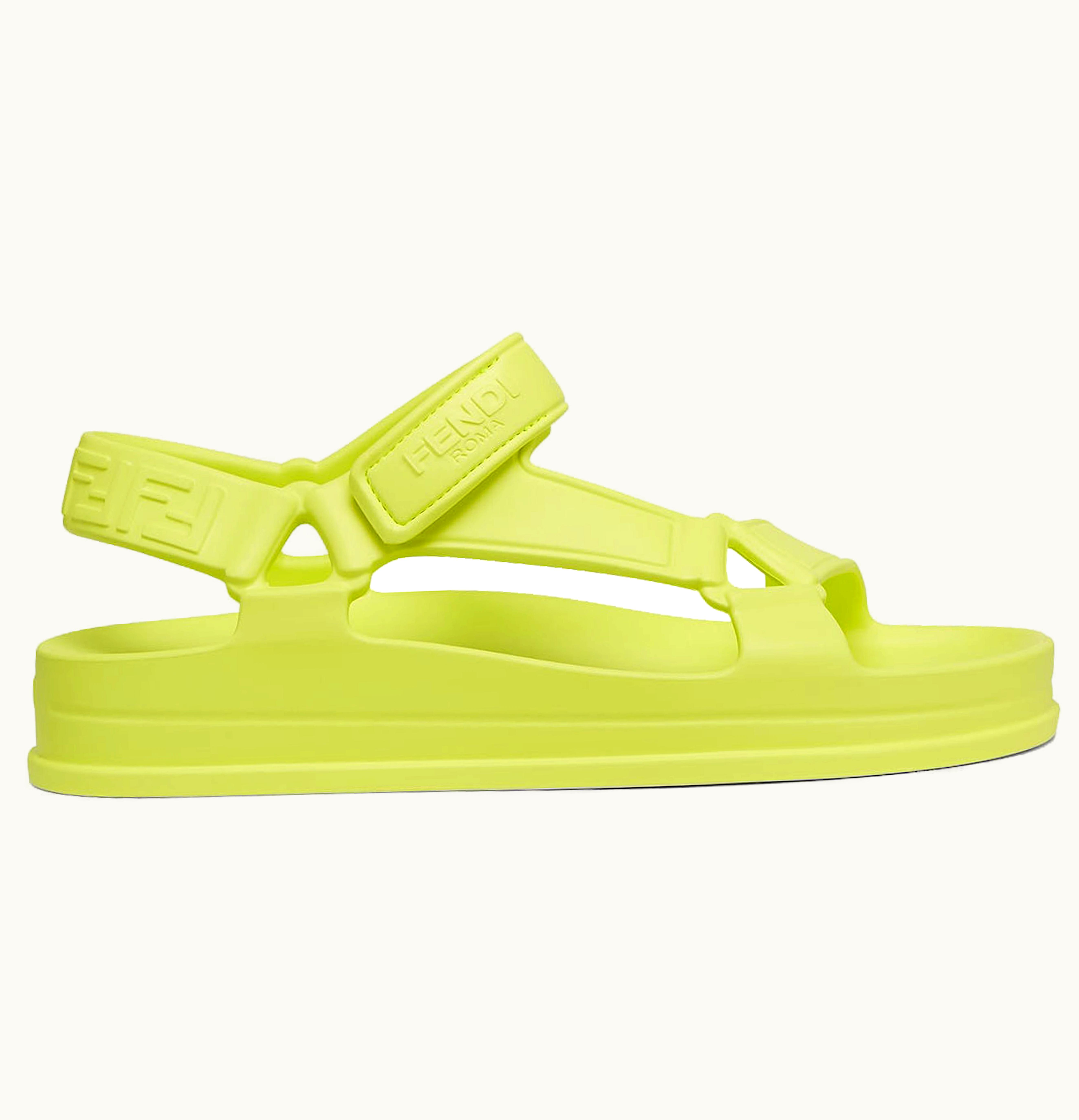 Fendi Fendi By Marc Jacobs Feel Sandals Neon Yellow Rubber
