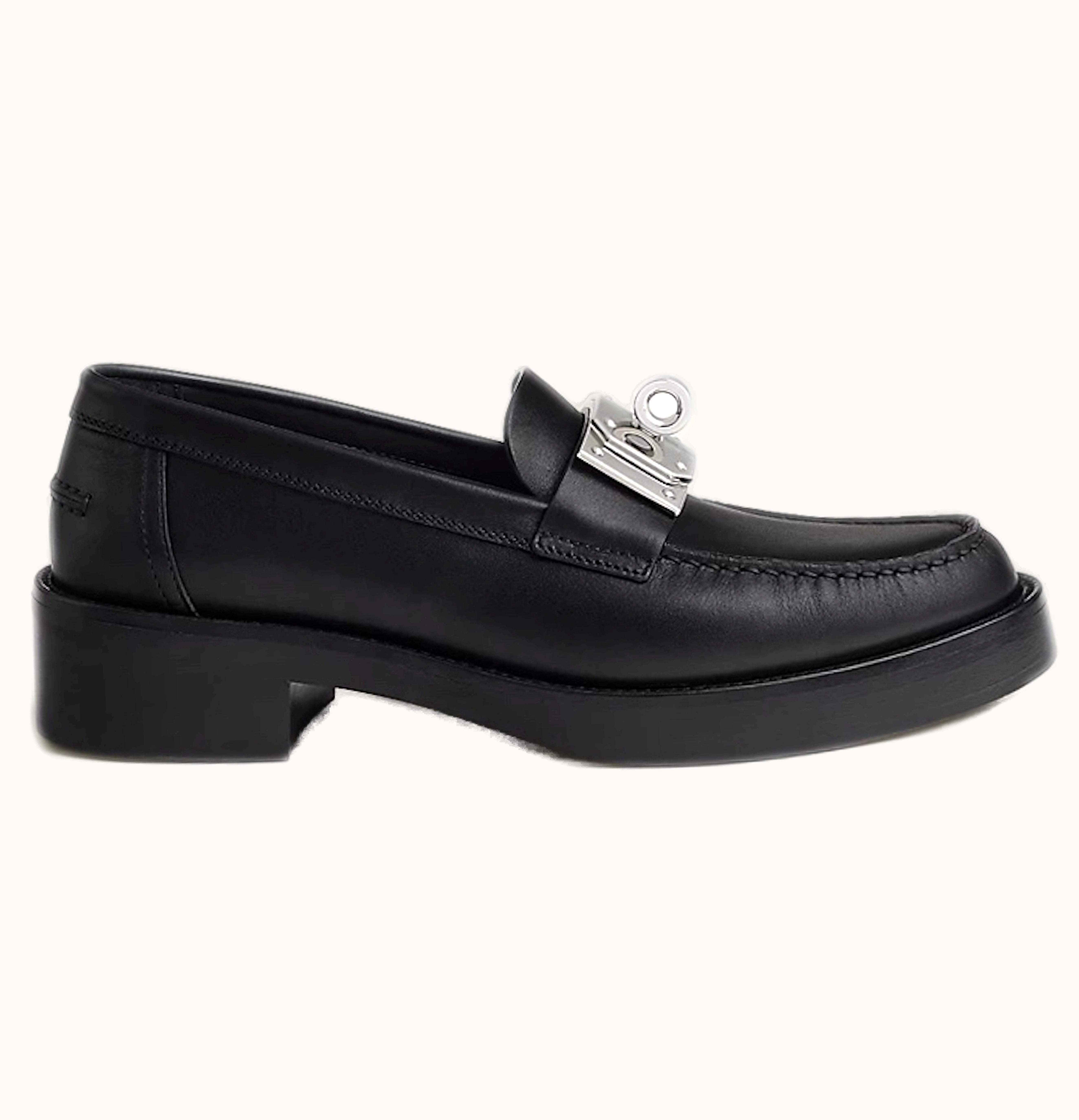 Hermes Hot Loafer Noir Calfskin Leather