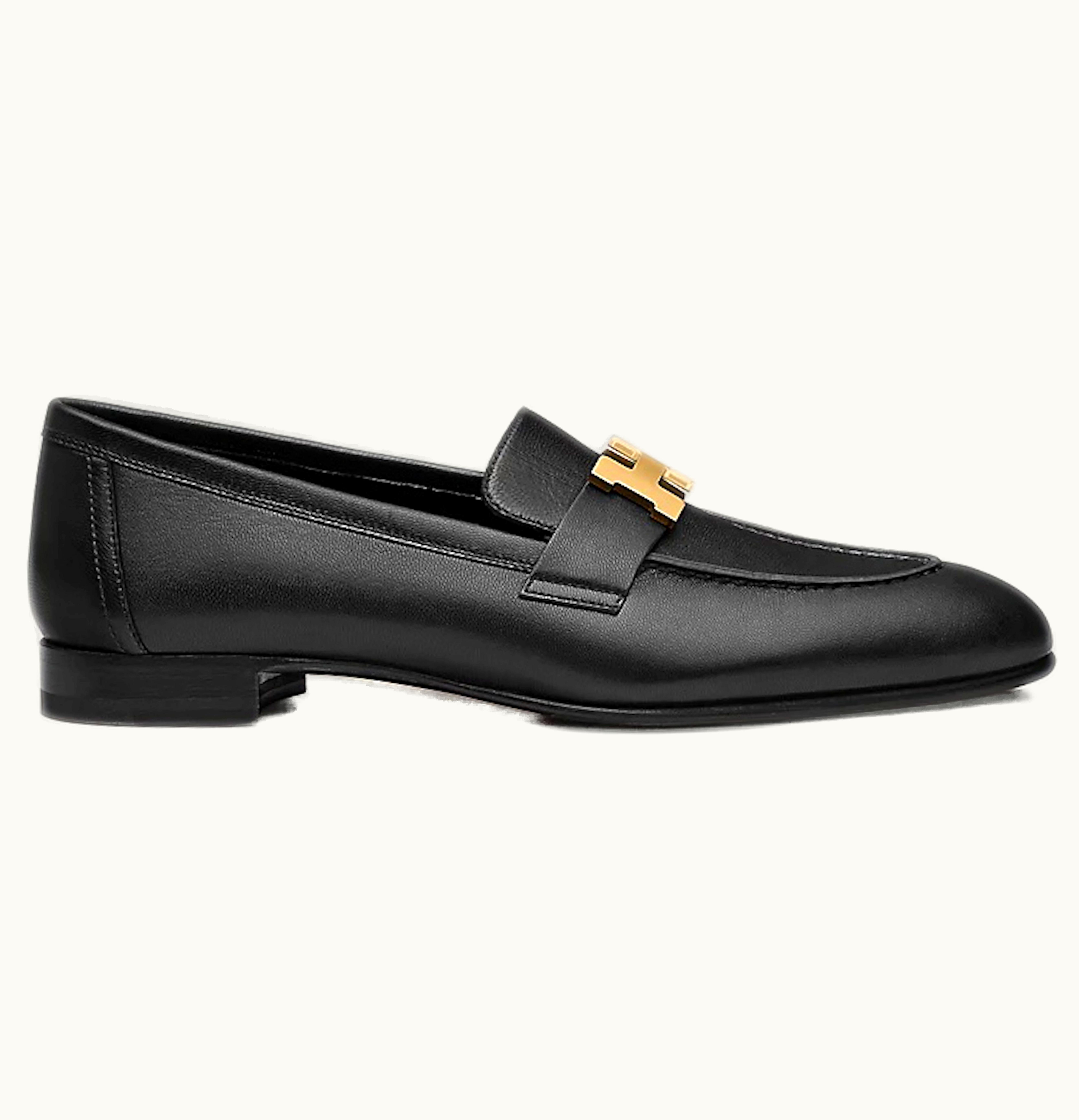Hermes Paris Loafer Noir Goatskin Leather