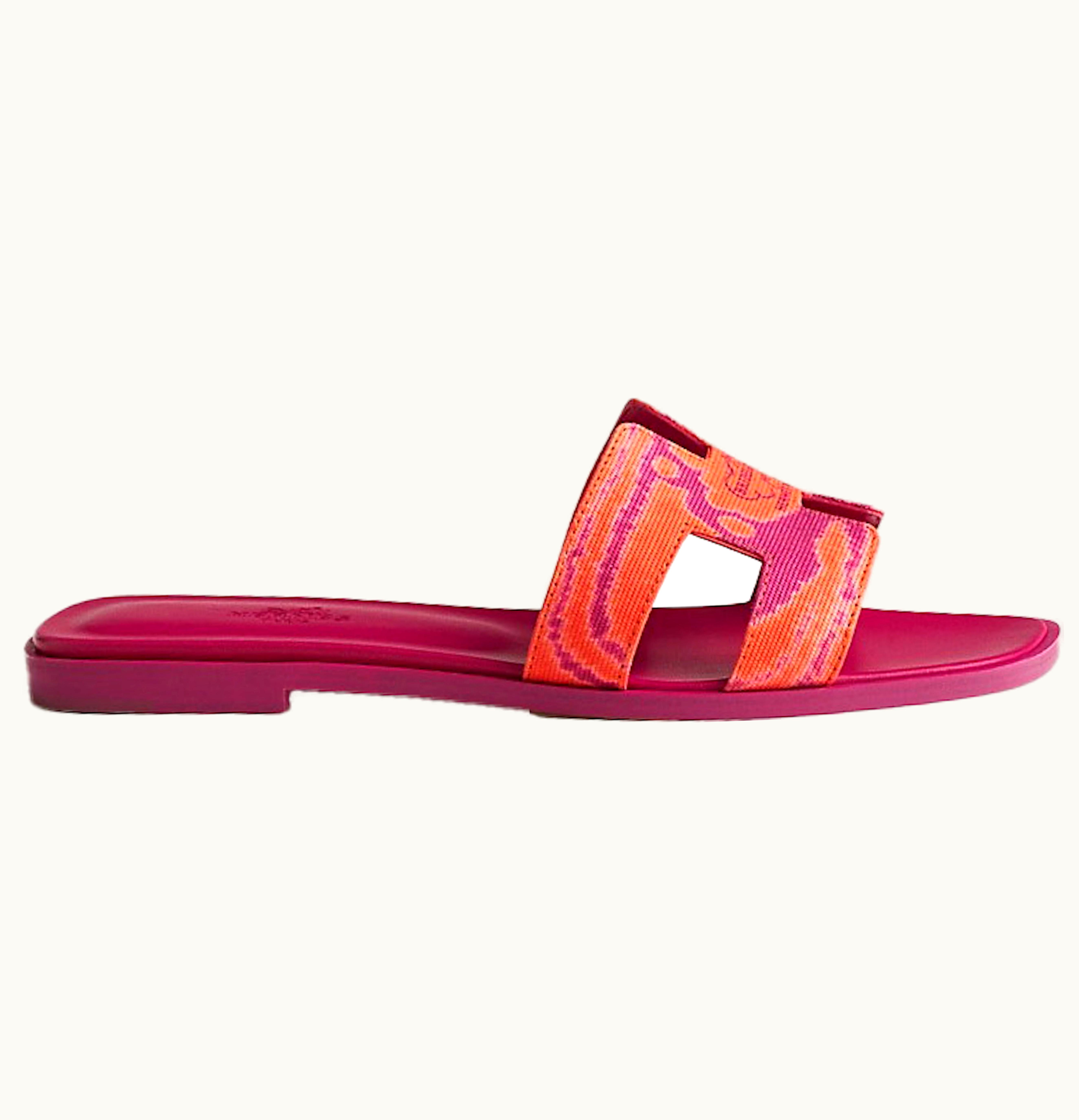 Hermes Oran Sandal Orange Synthetique Cotton Canvas
