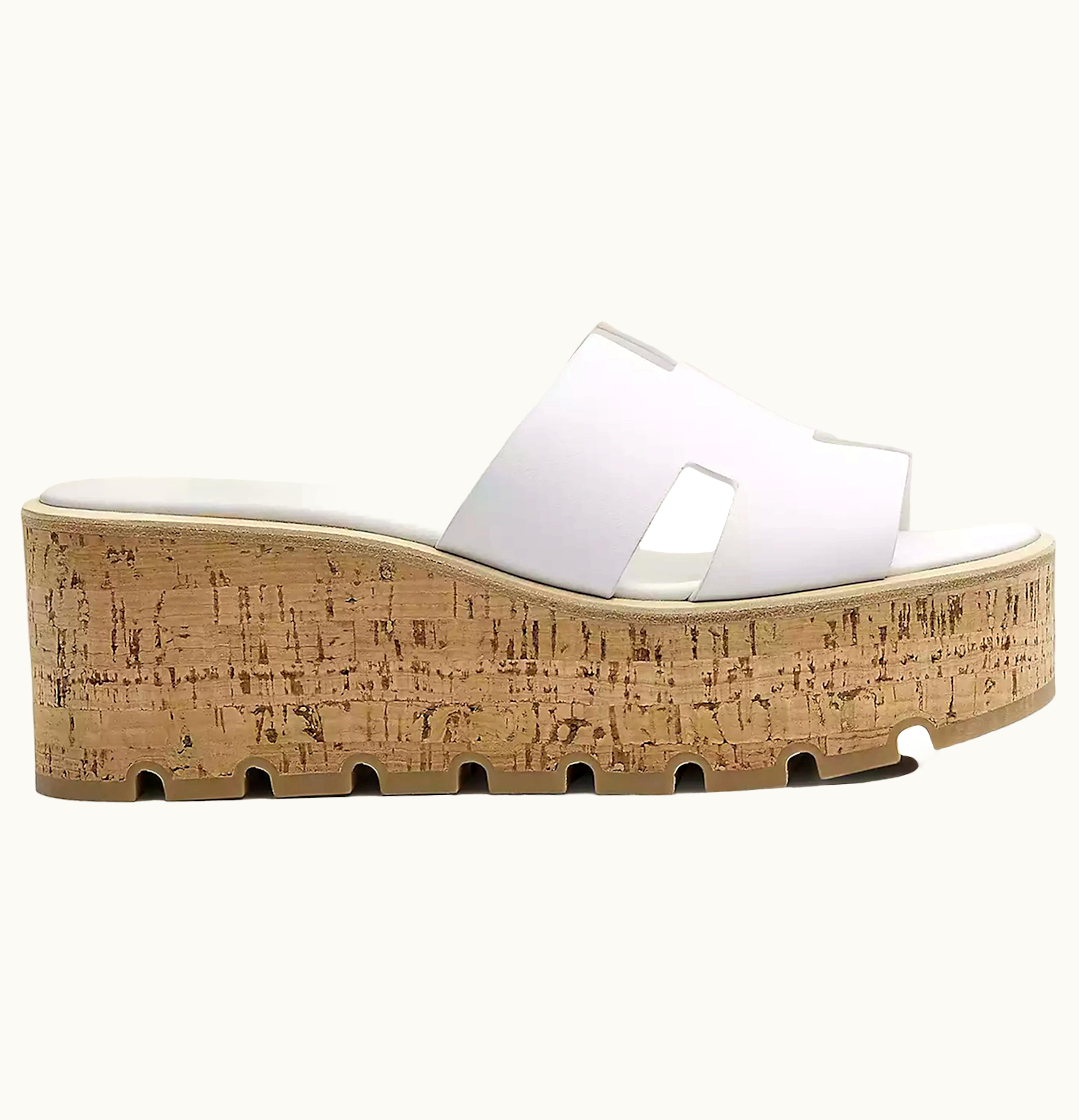 Hermes Eze 30 Sandal White