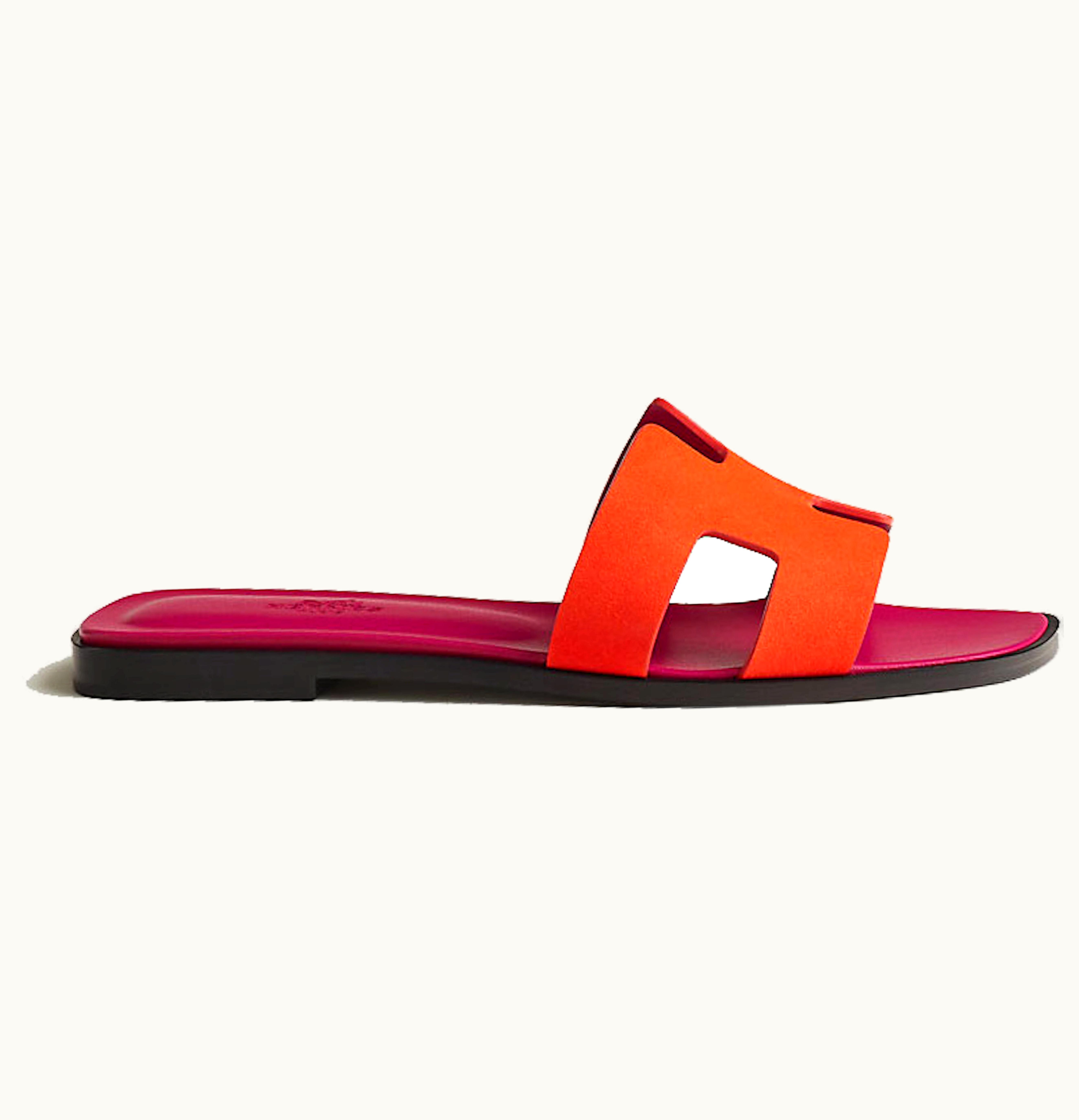 Hermes Oran Sandal Orange Synthetique Suede Goatskin