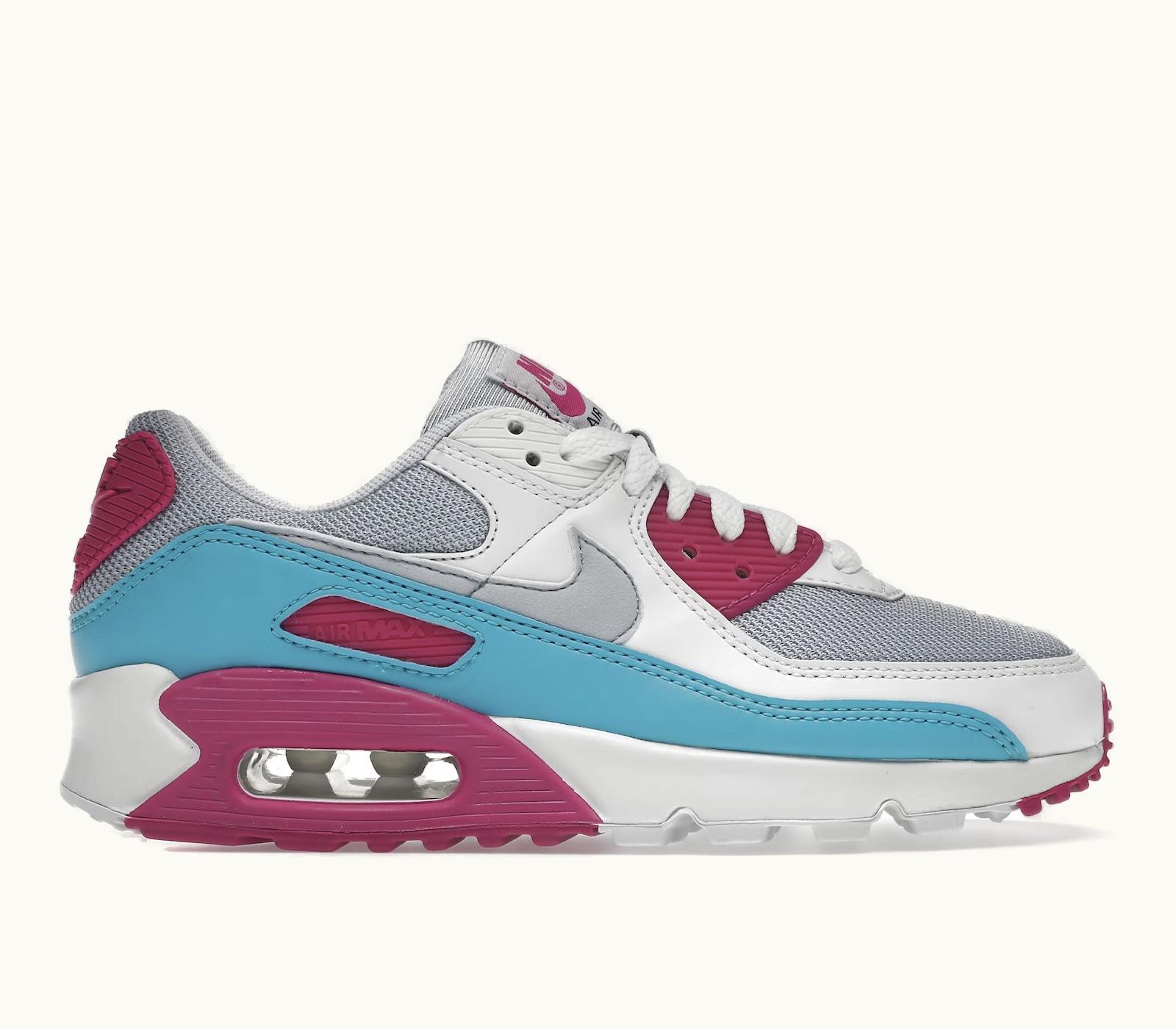 Nike Nike Air Max 90 White Vivid Pink Light Blue Fury W