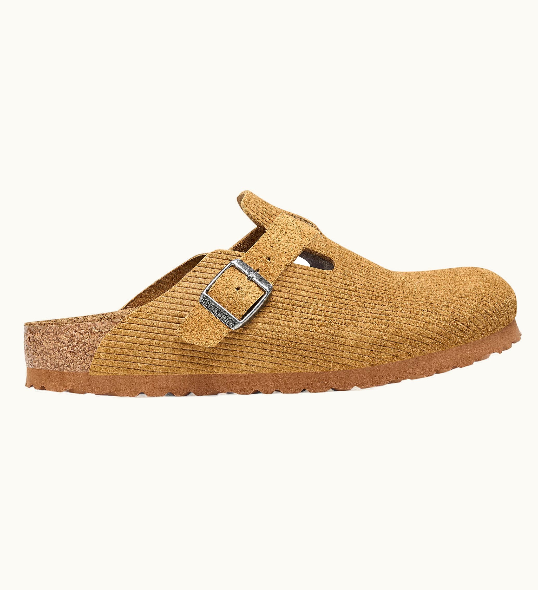 Birkenstock Boston Embossed Corduroy Suede Cork Brown