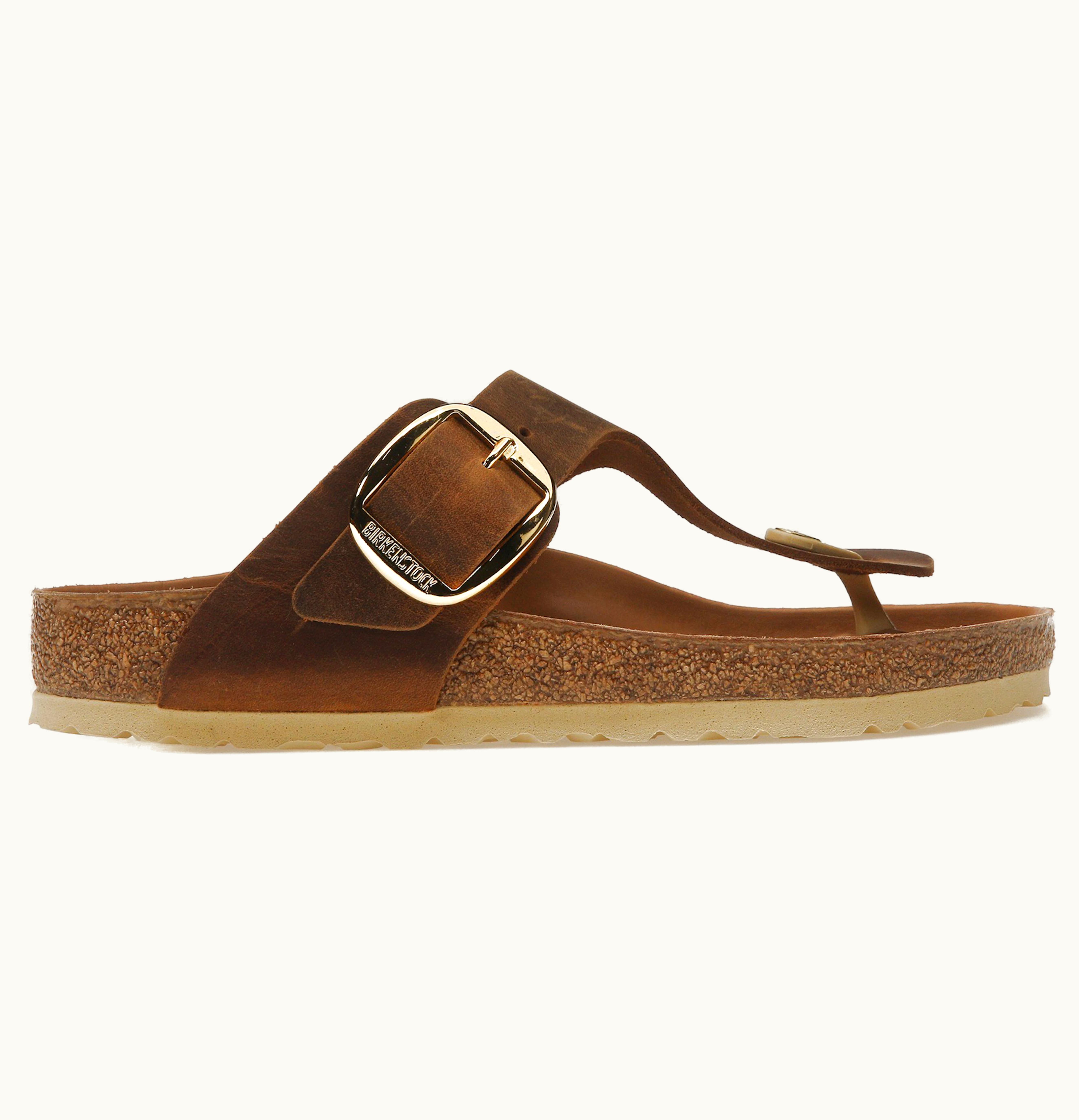 Birkenstock Gizeh Big Buckle Oiled Nubuck Cognac Womens