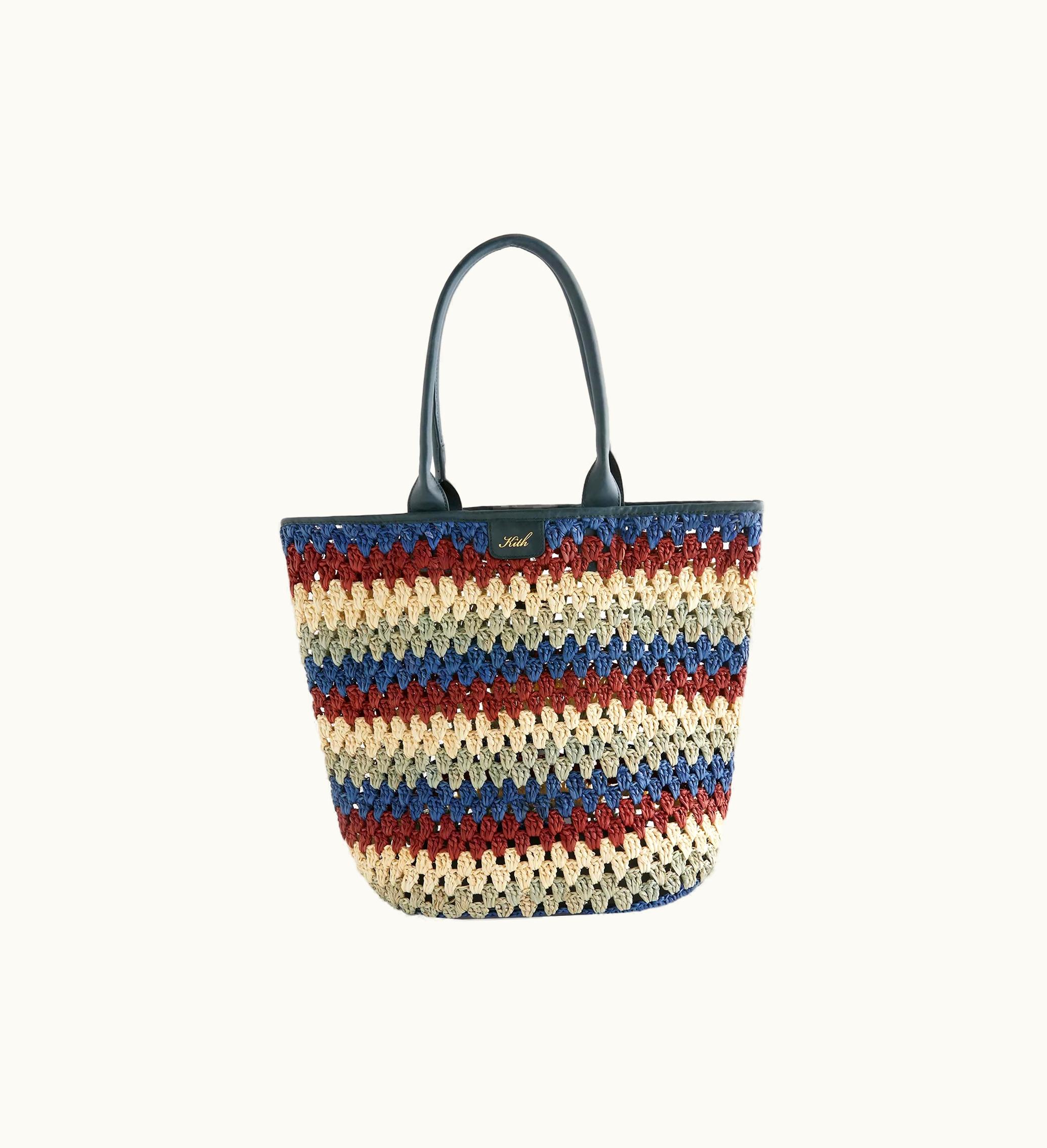 Kith Kith Womens Haven Multi Raffia Crochet Tote Pebble