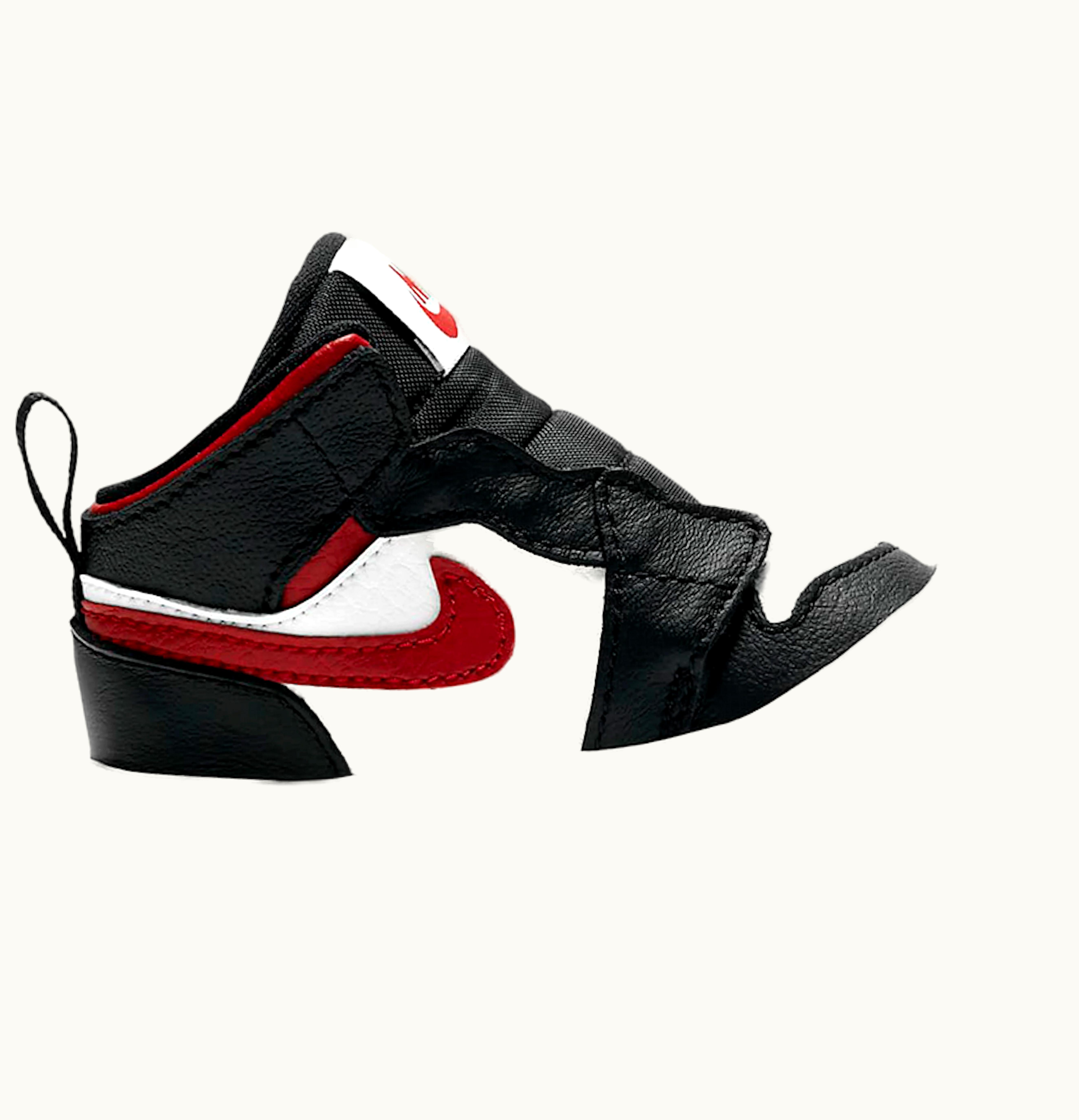 Jordan Air Jordan 1 Crib Bootie Black White Gym Red I