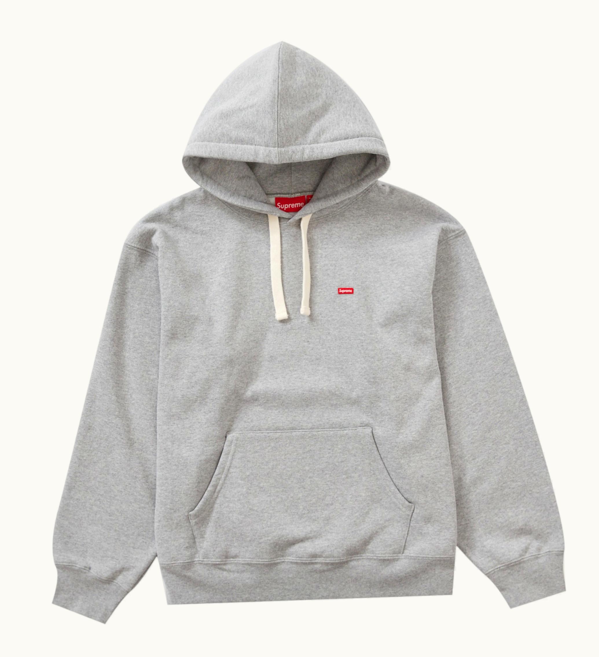 Supreme Supreme Small Box Drawcord Hooded Sweatshirt Heather Grey