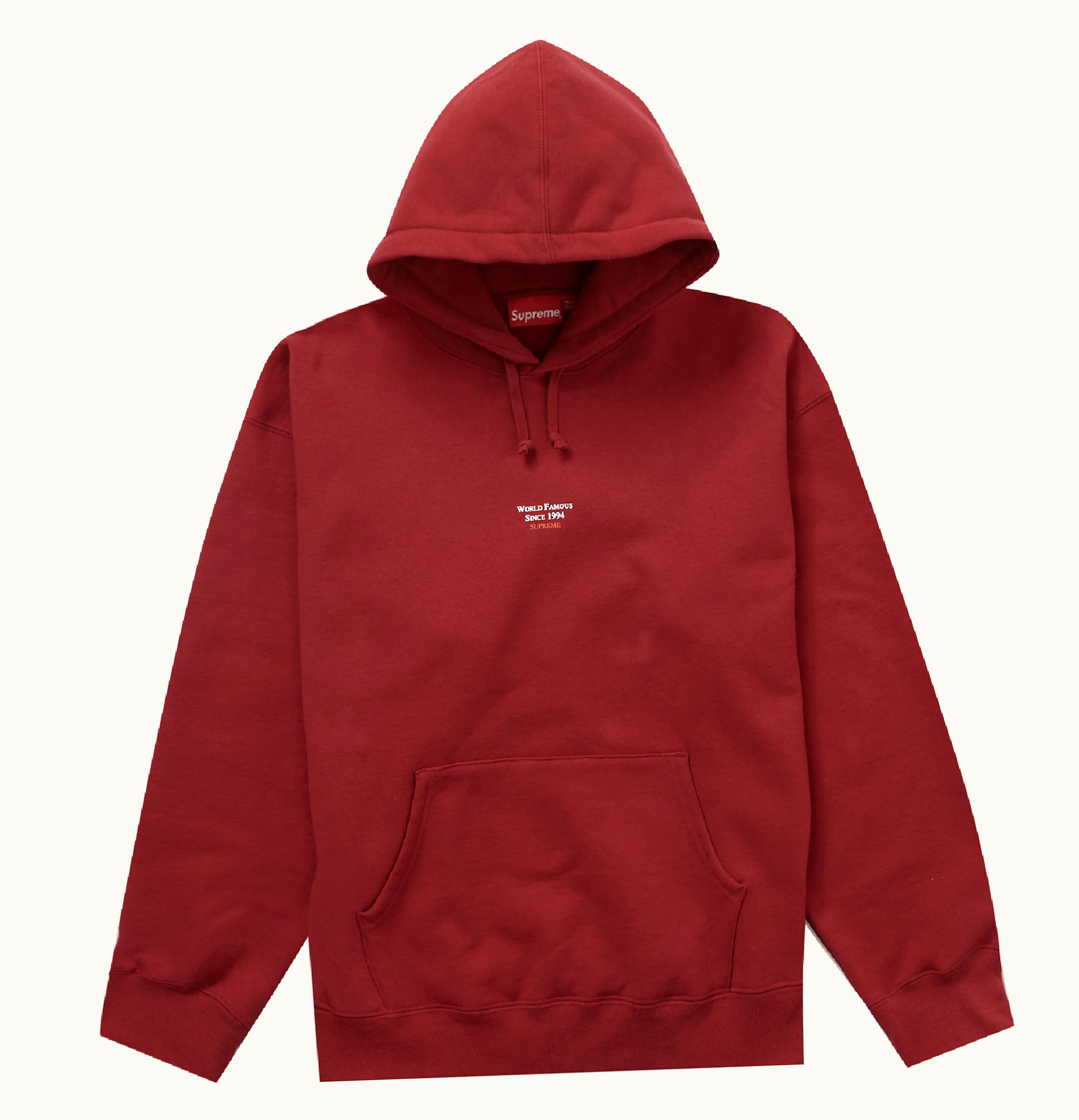 Supreme Supreme World Famous Micro Hooded Sweatshirt Dark Red