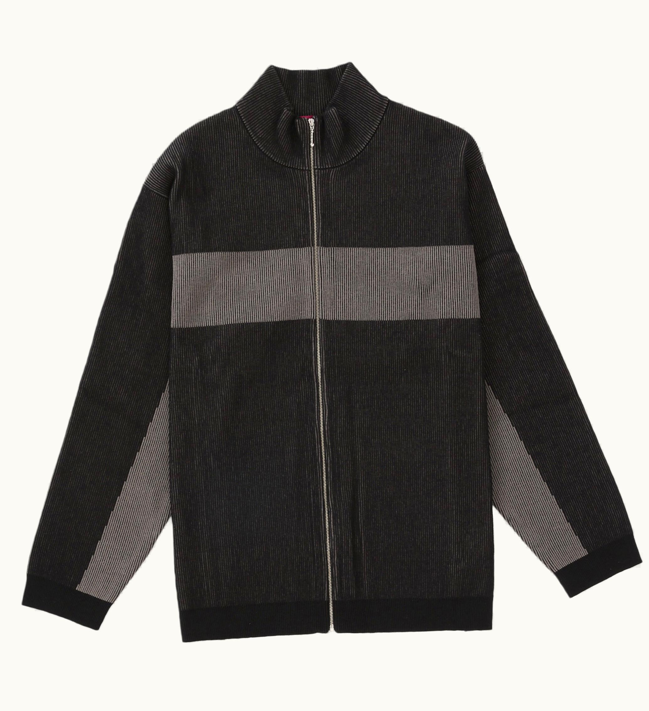 Supreme Supreme 2 Tone Ribbed Zip Up Sweater Black