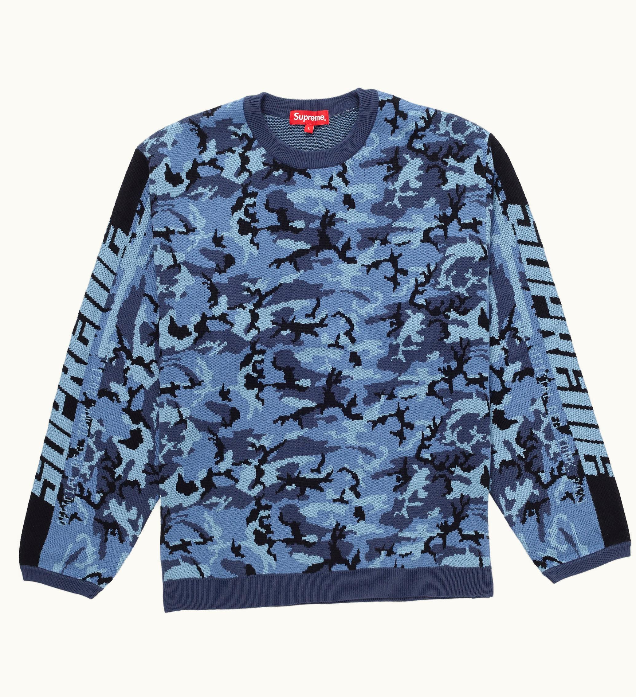 Supreme Supreme Sleeve Stripe Sweater Blue Camo