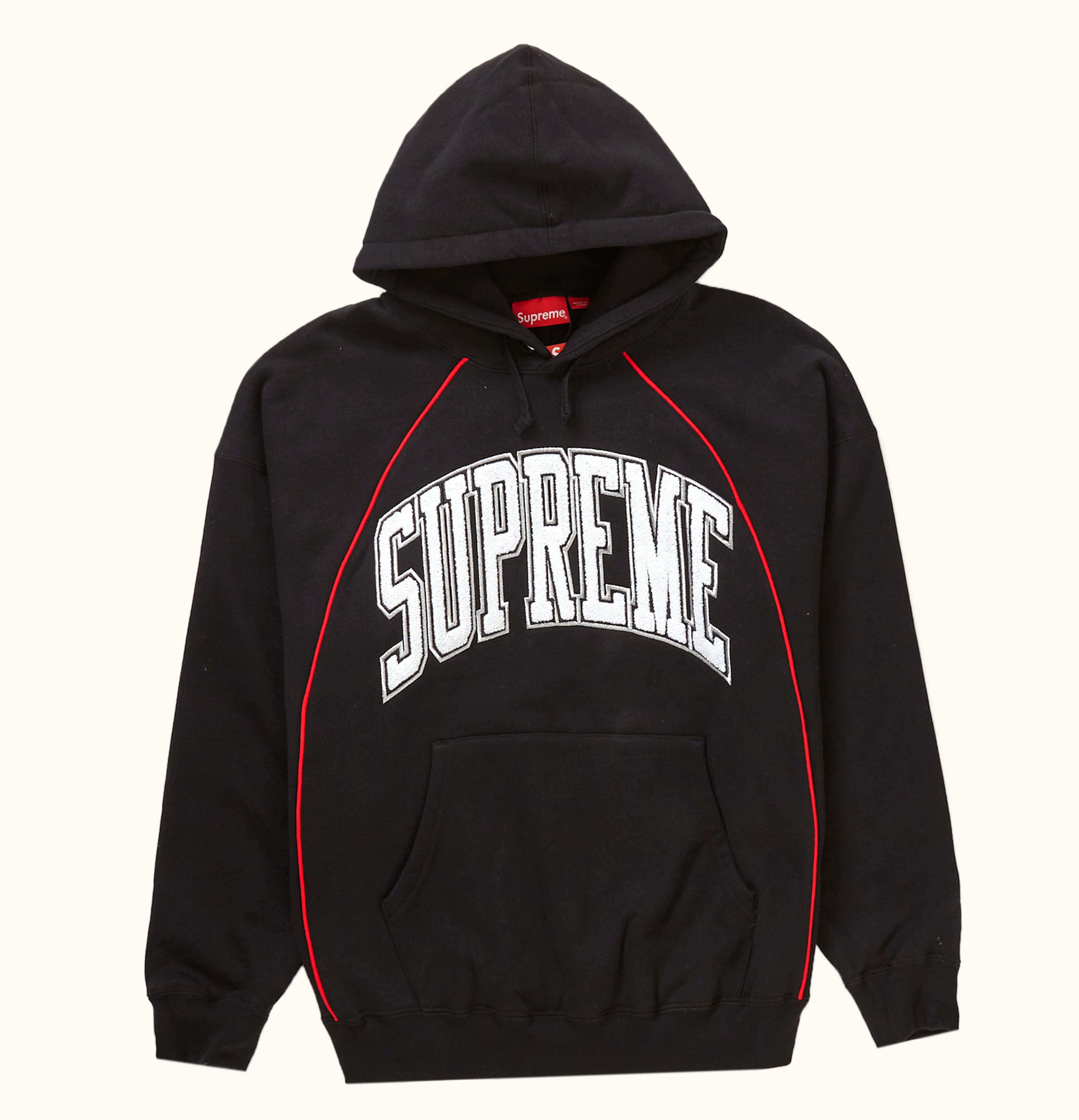 Supreme Supreme Piping Arc Hooded Sweatshirt Black