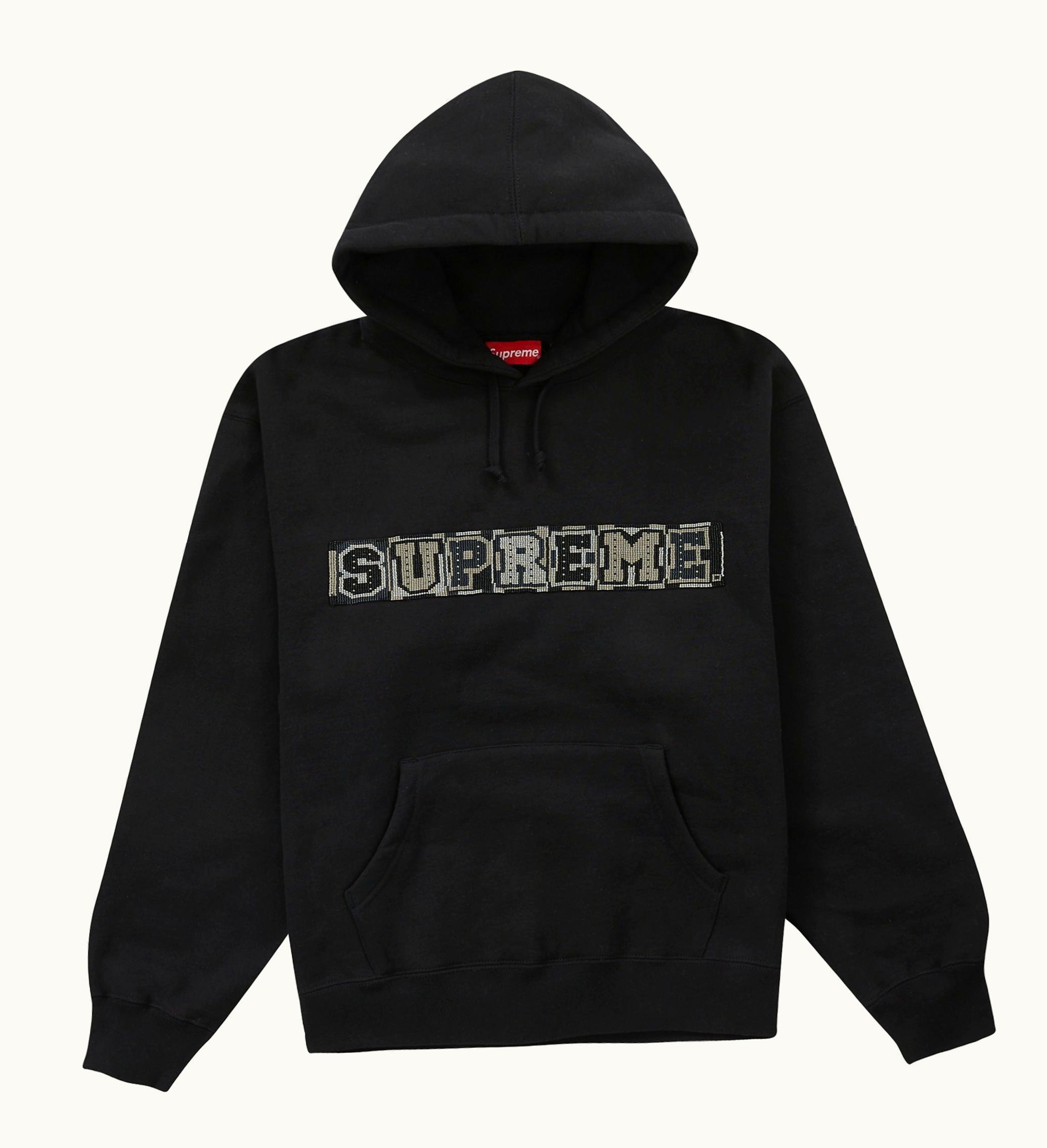 Supreme Supreme Beaded Hooded Sweatshirt SS23 Black