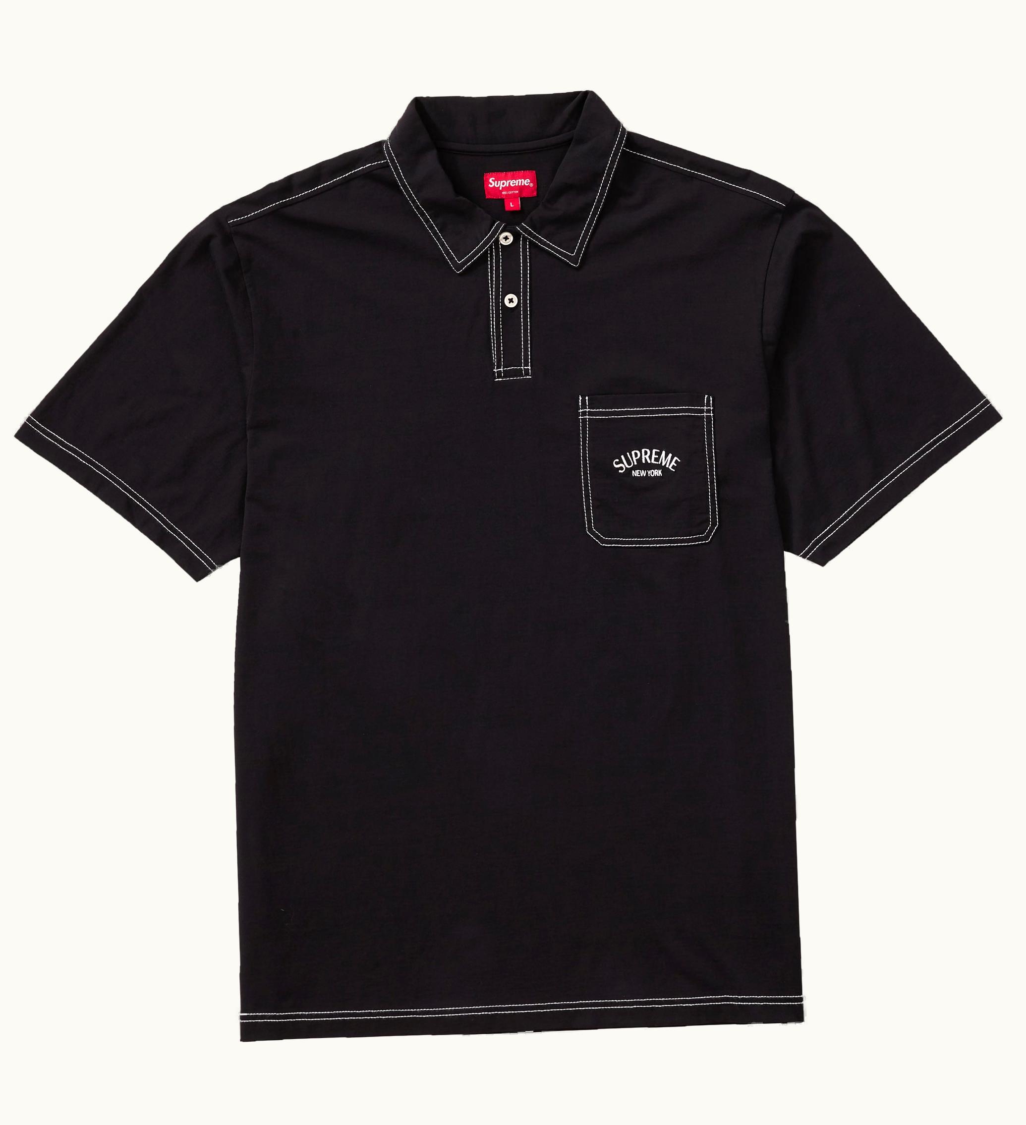 Supreme Supreme Contrast Stitch Polo Black