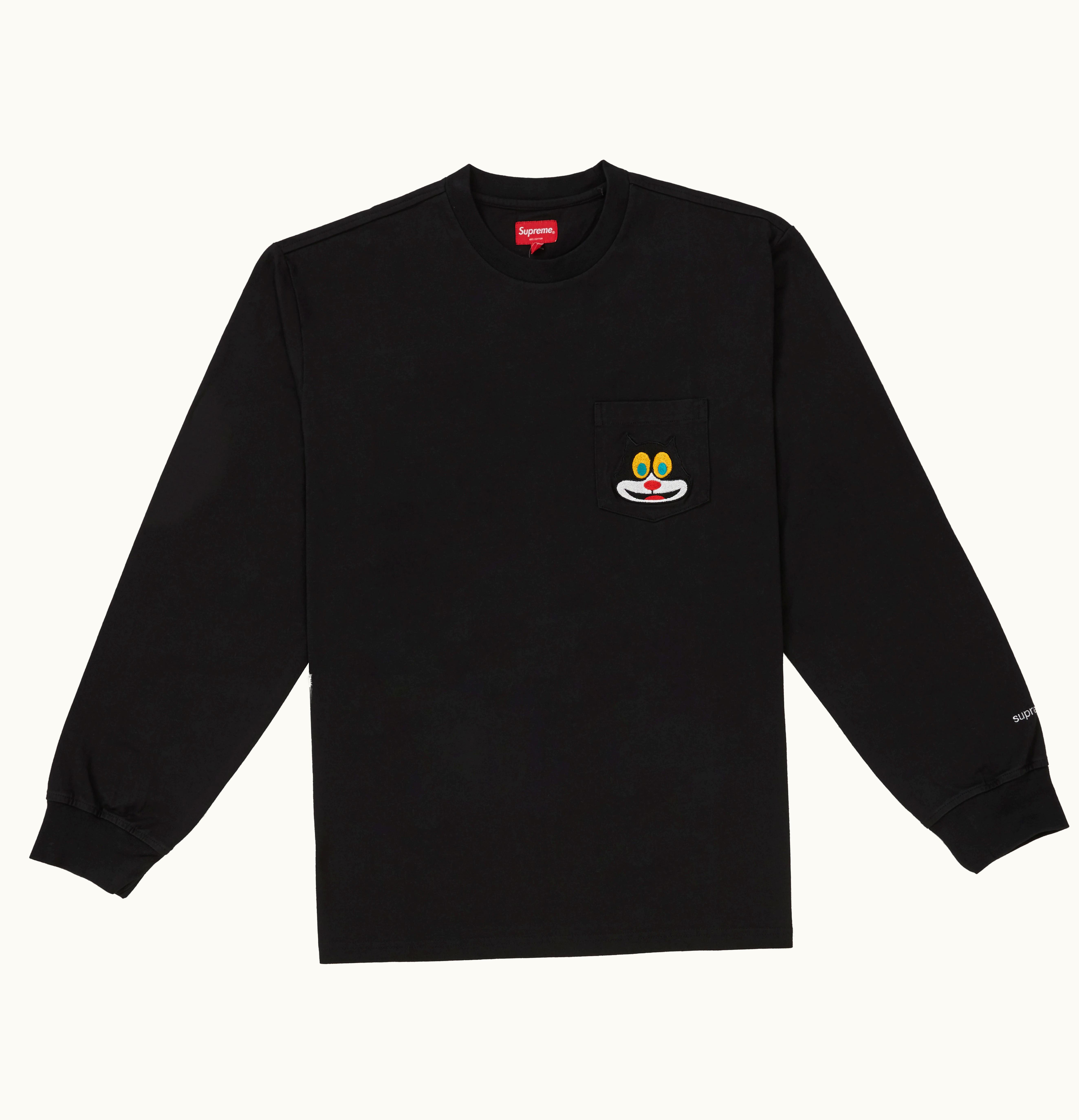 Supreme Supreme Cat L S Pocket Tee Black