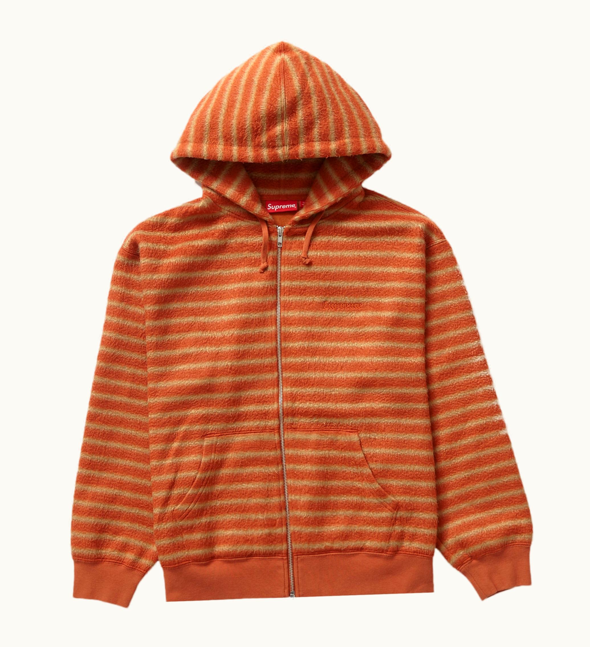Supreme Supreme Brushed Zip Up Hooded Sweatshirt Orange