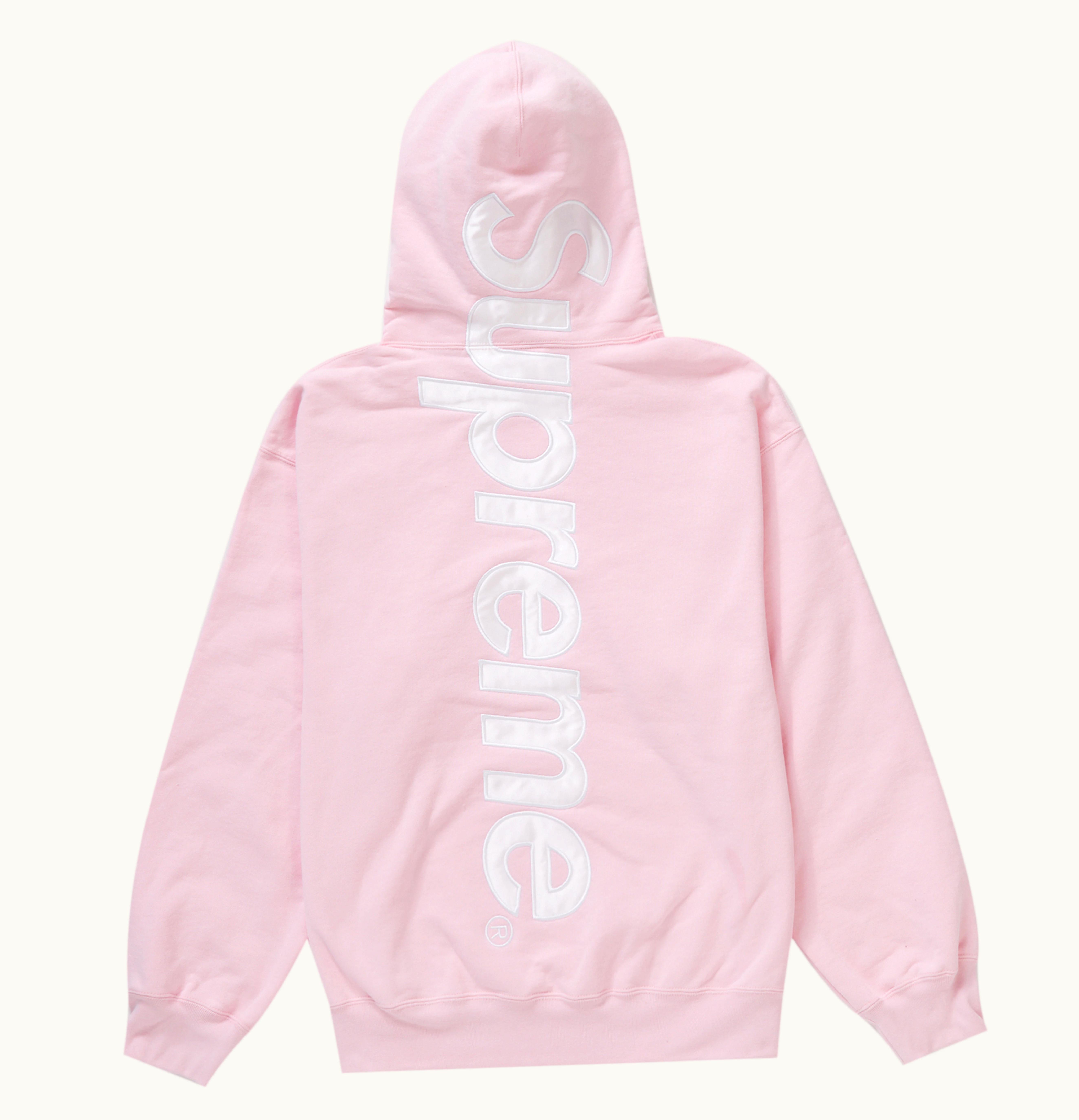 Supreme Supreme Satin Applique Hooded Sweatshirt FW23 Light Pink