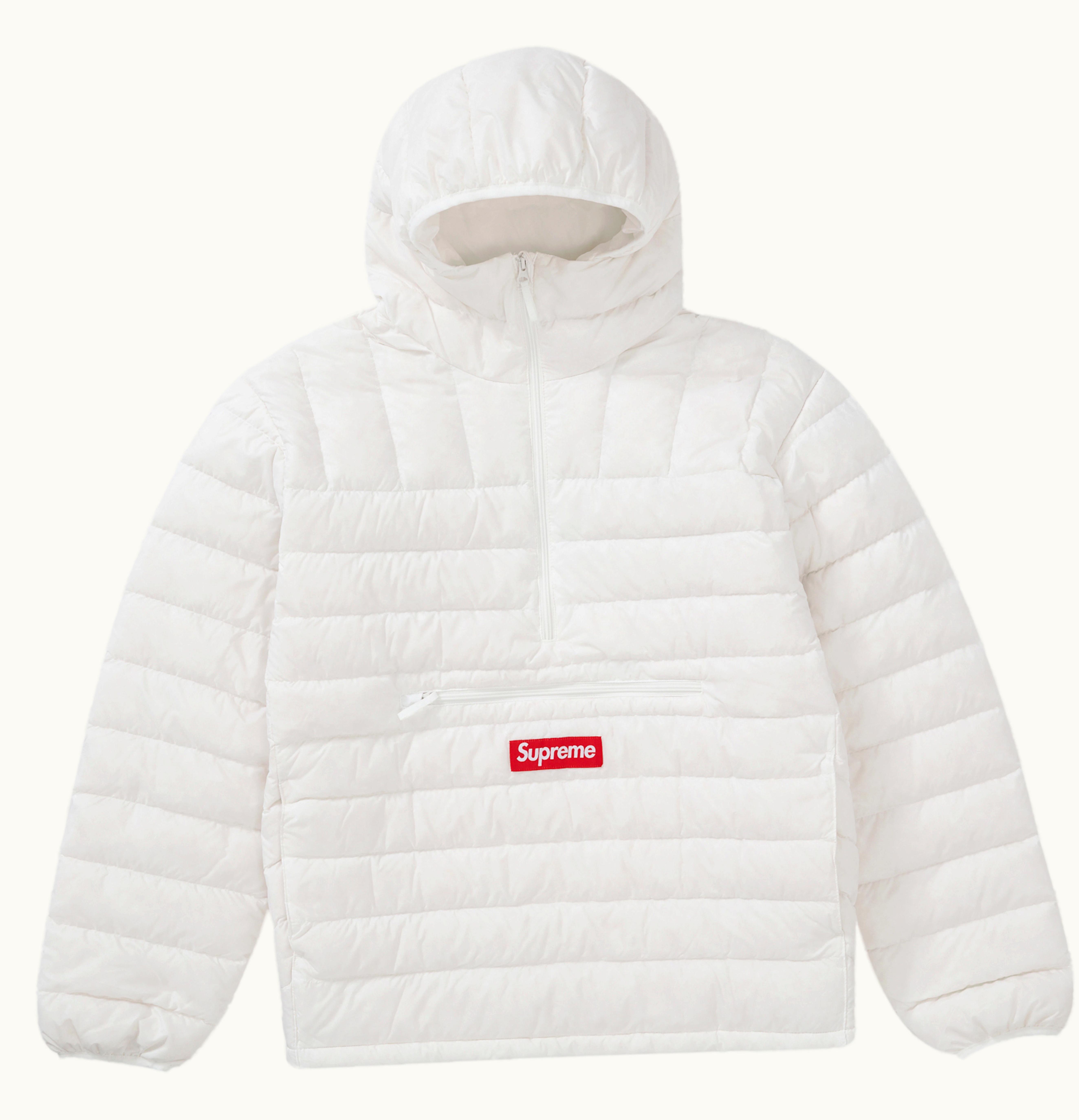 Supreme Supreme Micro Down Half Zip Hooded Pullover White