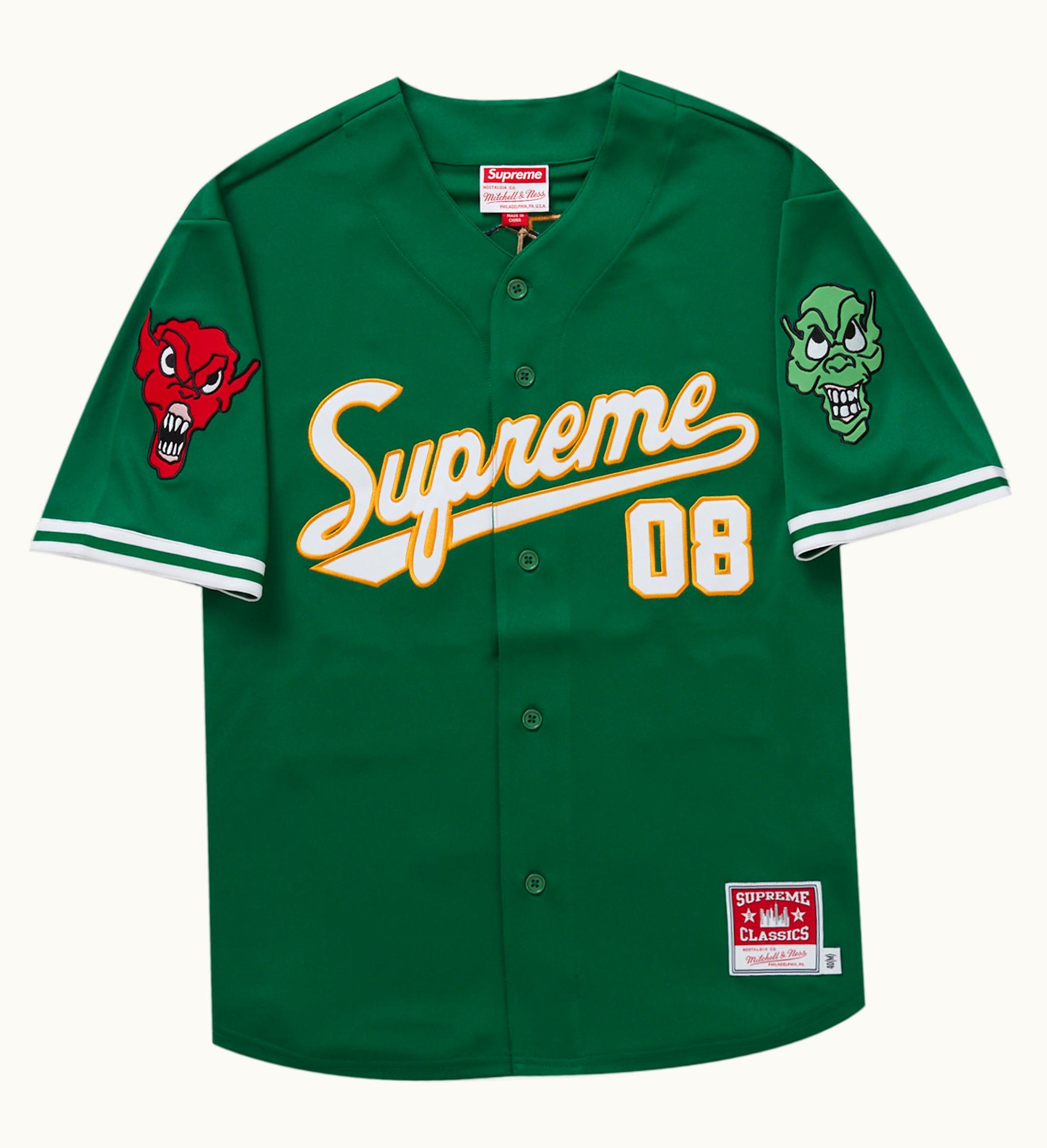 Supreme Supreme Mitchell Ness Downtown Hell Baseball Jersey Green