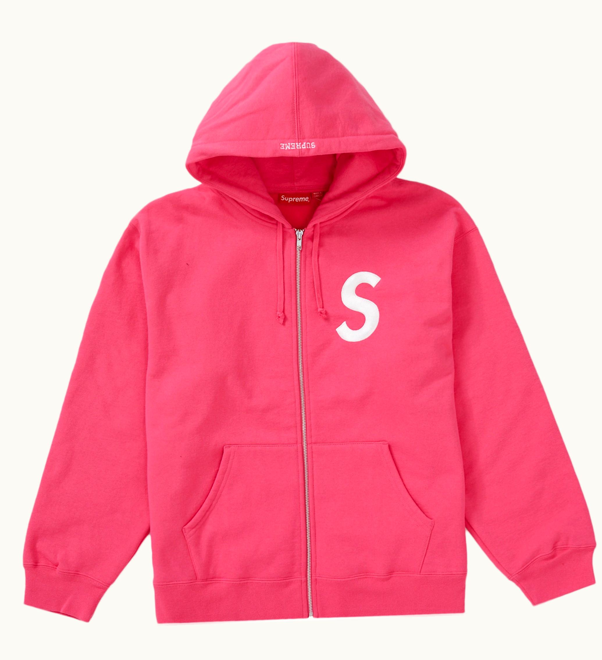 Supreme Supreme S Logo Zip Up Hooded Sweatshirt Magenta
