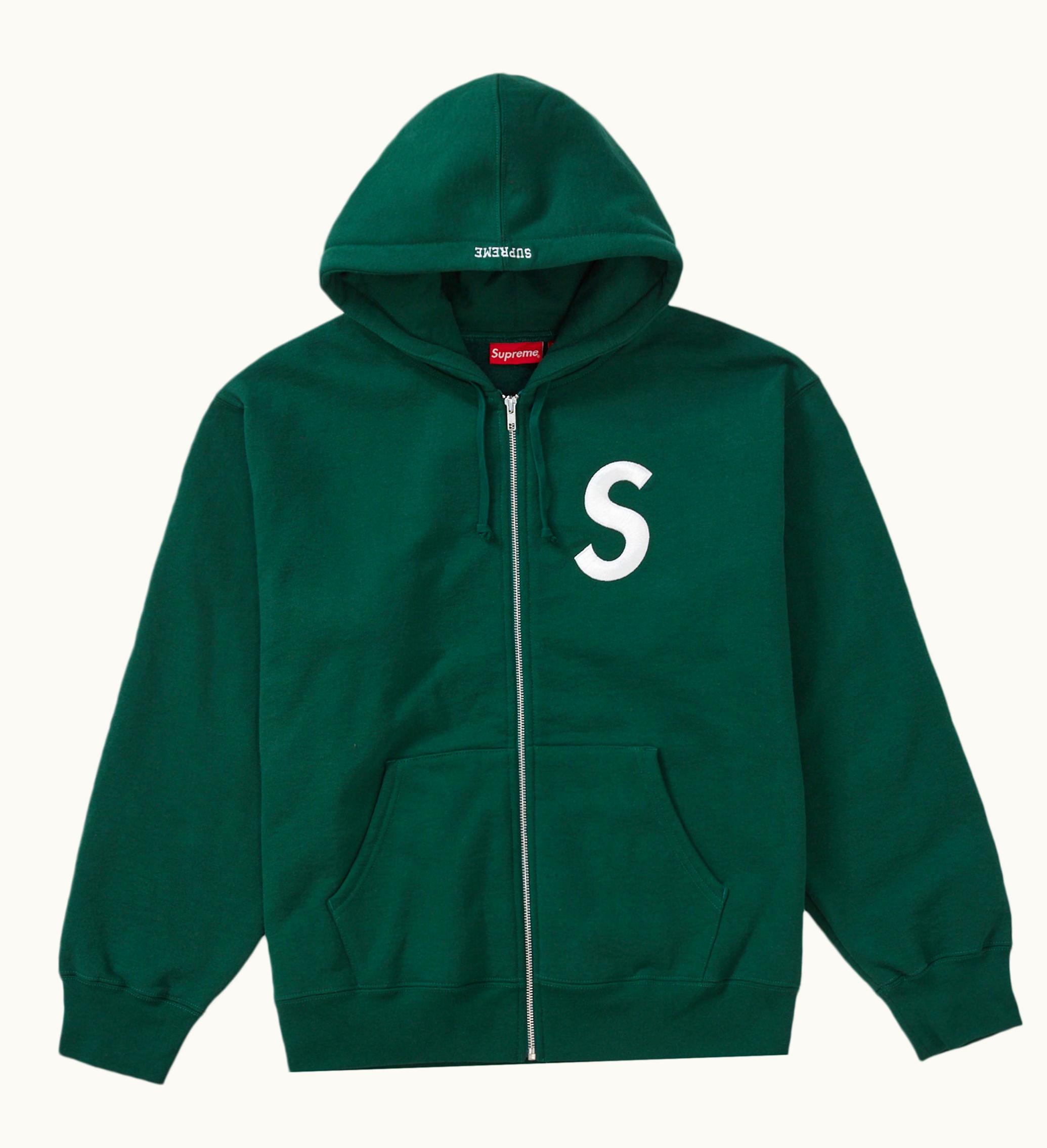 Supreme Supreme S Logo Zip Up Hooded Sweatshirt Dark Green