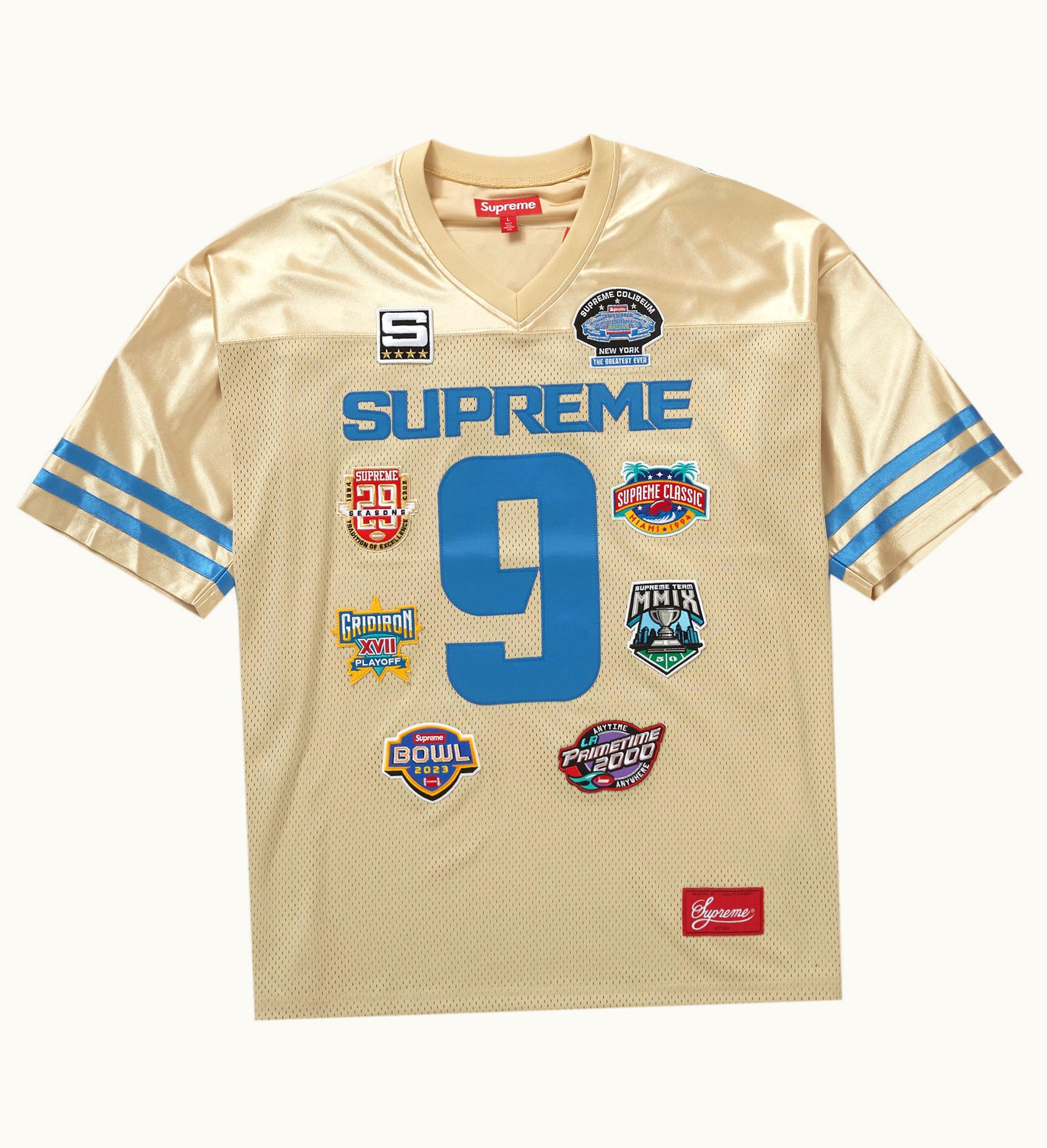 Supreme Supreme Championships Embroidered Football Jersey Gold