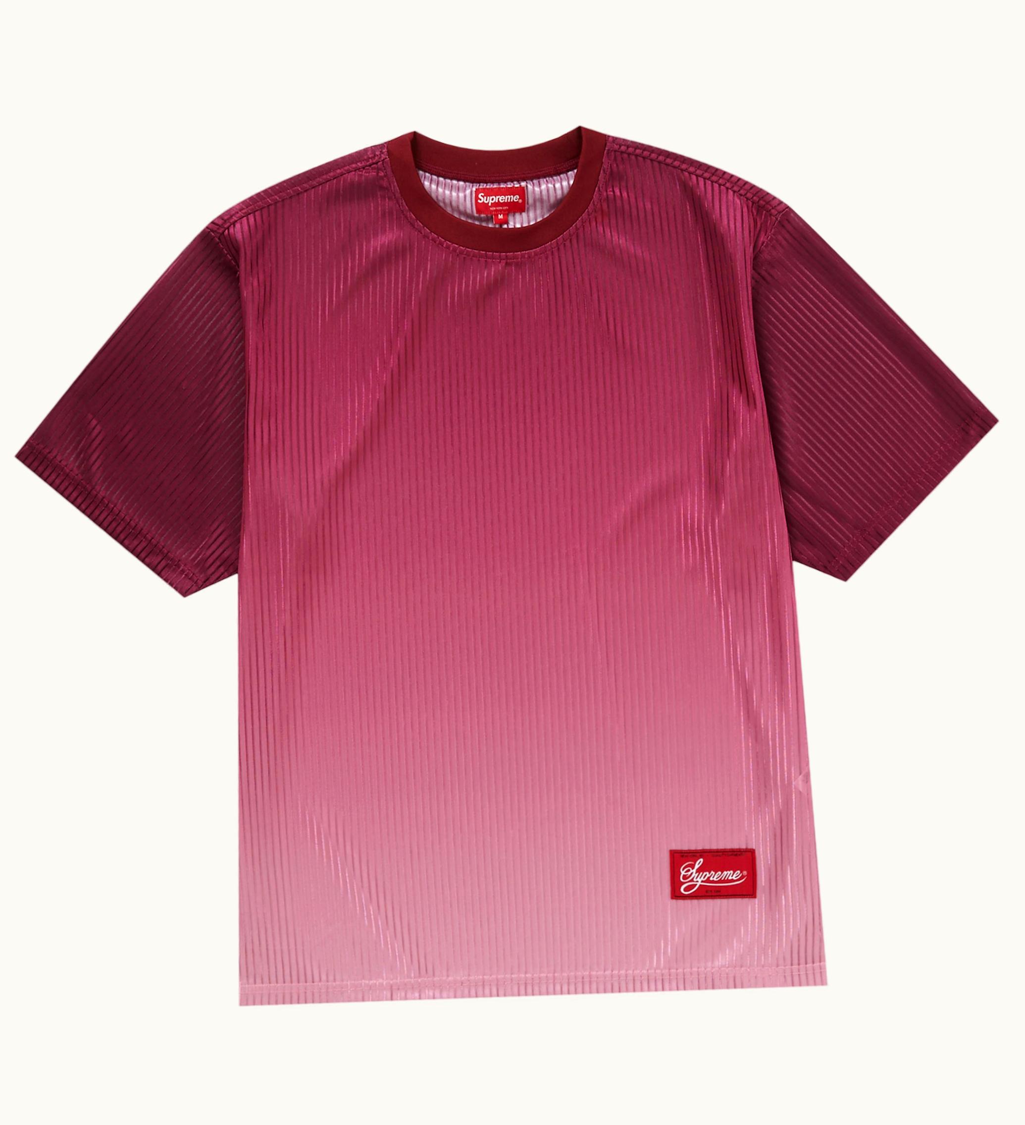 Supreme Supreme Gradient Mesh Stripe Jersey Magenta