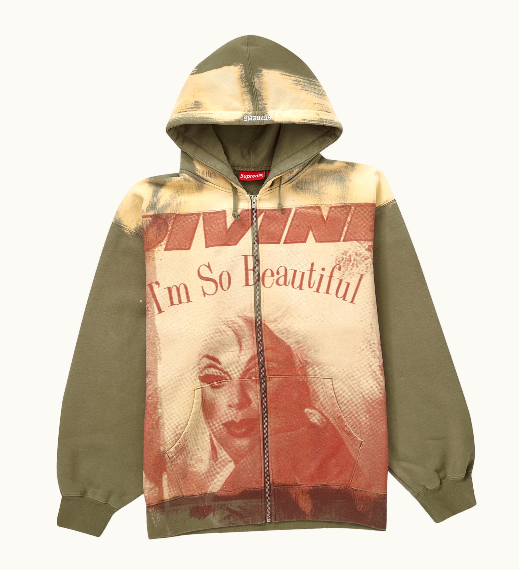 Supreme Supreme Divine Zip Up Hooded Sweatshirt Light Olive