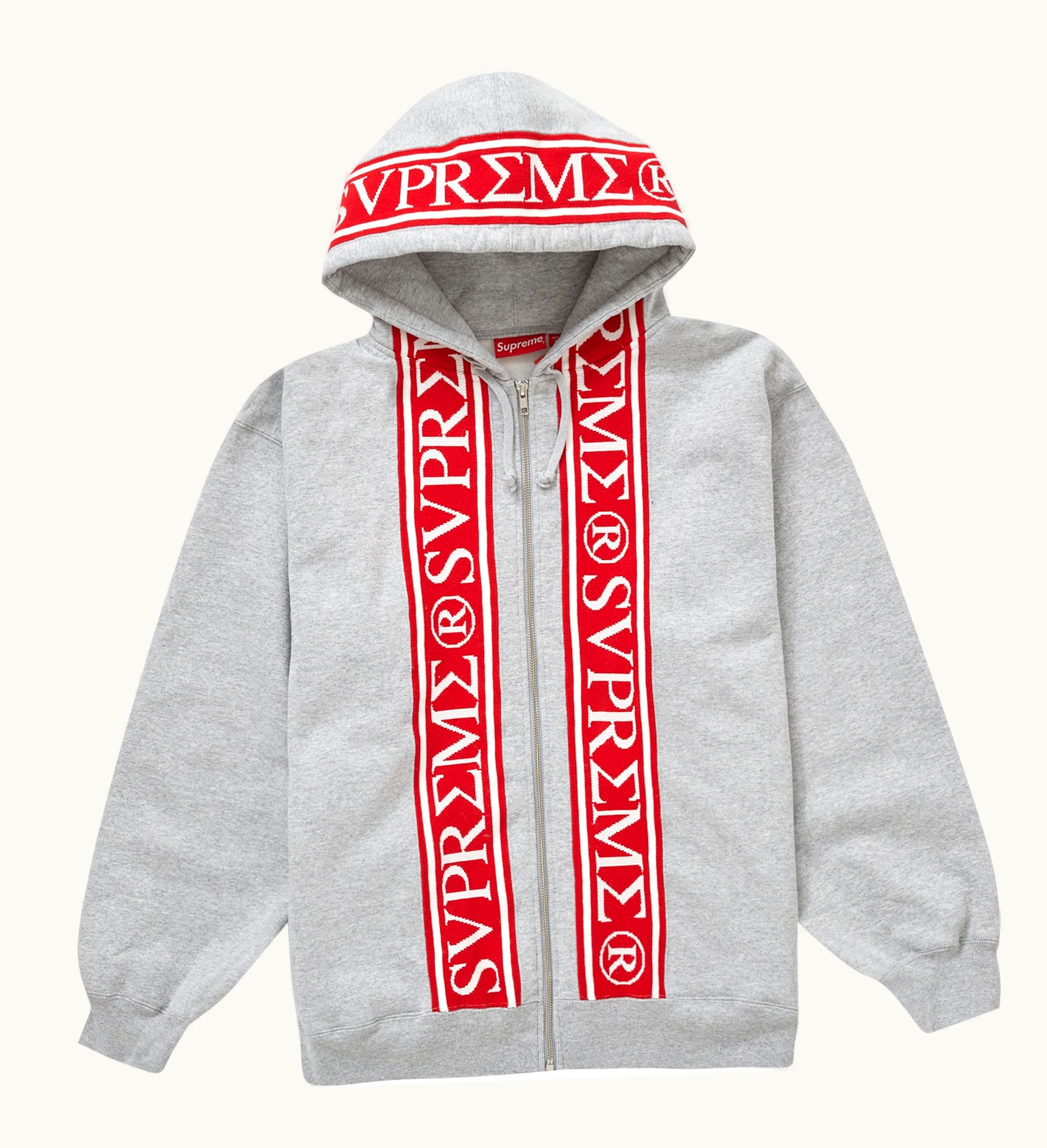 Supreme Supreme Roman Zip Up Hooded Sweatshirt Heather Grey