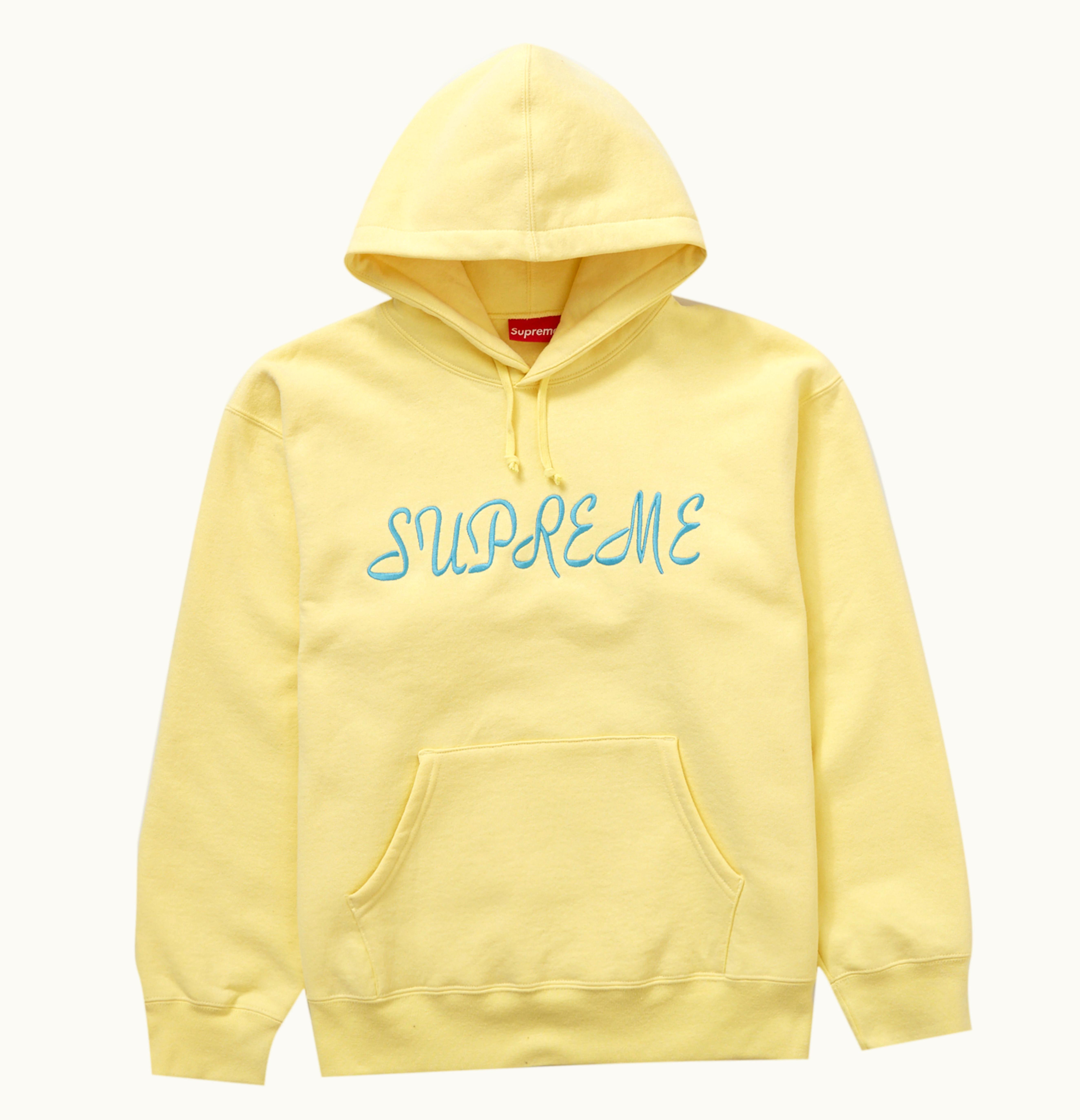 Supreme Supreme Script Hooded Sweatshirt Light Yellow