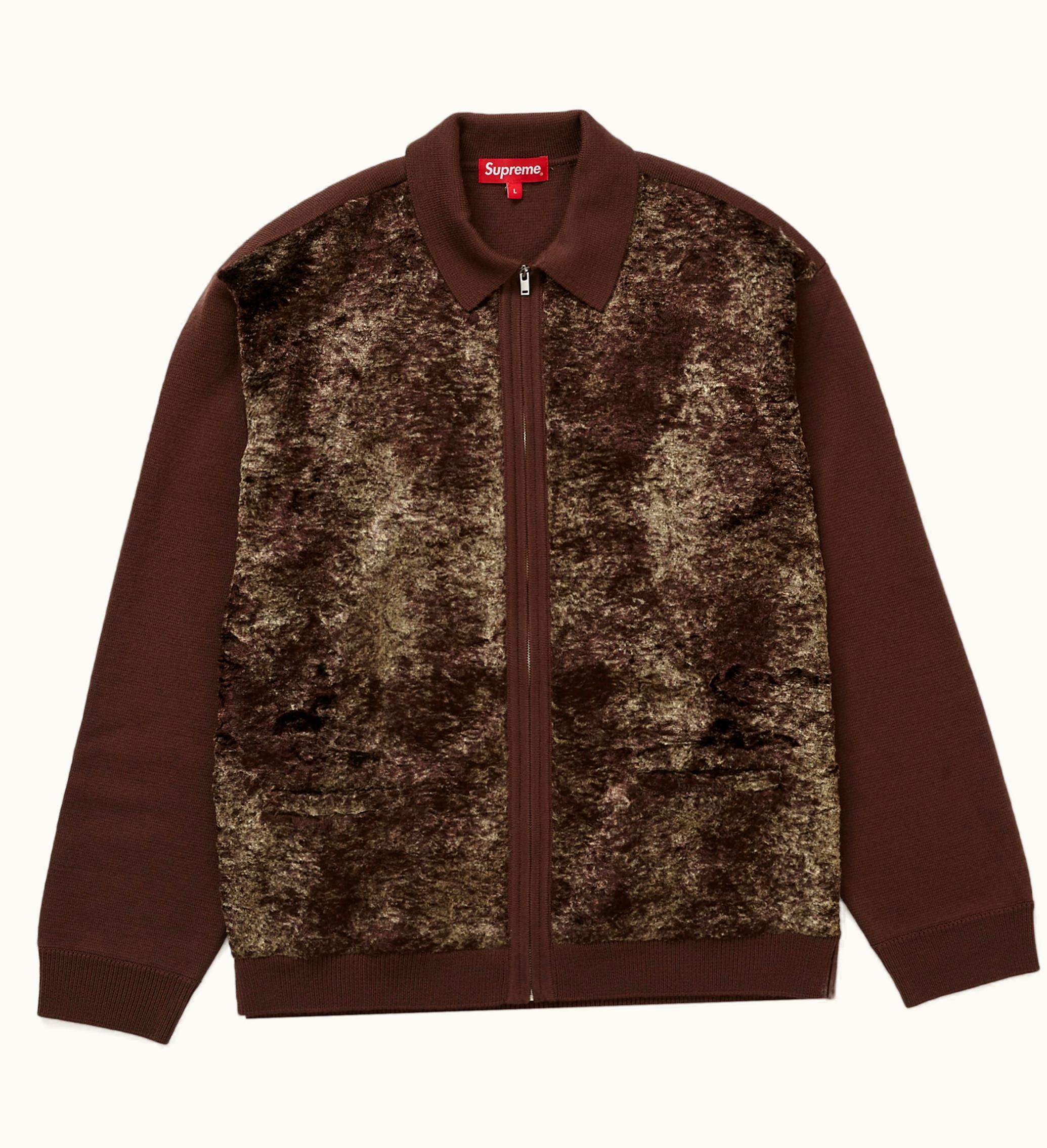 Supreme Supreme Faux Fur Zip Up Cardigan Brown