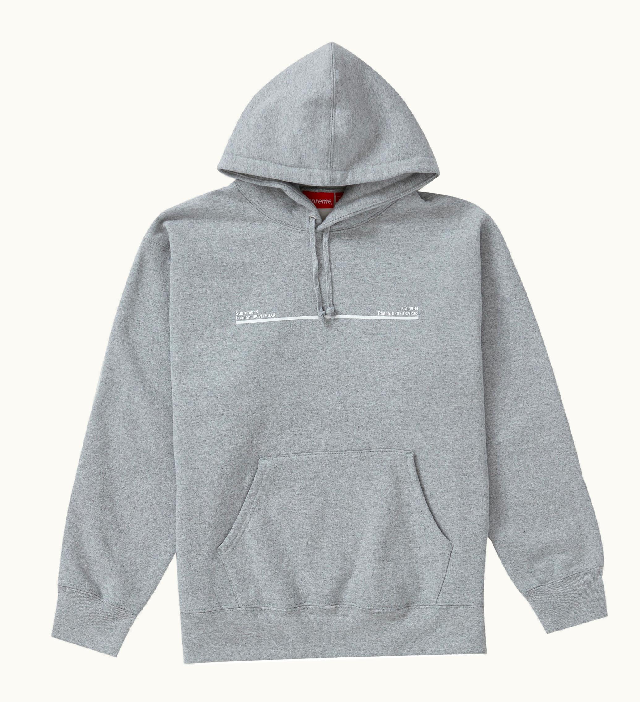Supreme Supreme Shop Hooded Sweatshirt Heather Grey London