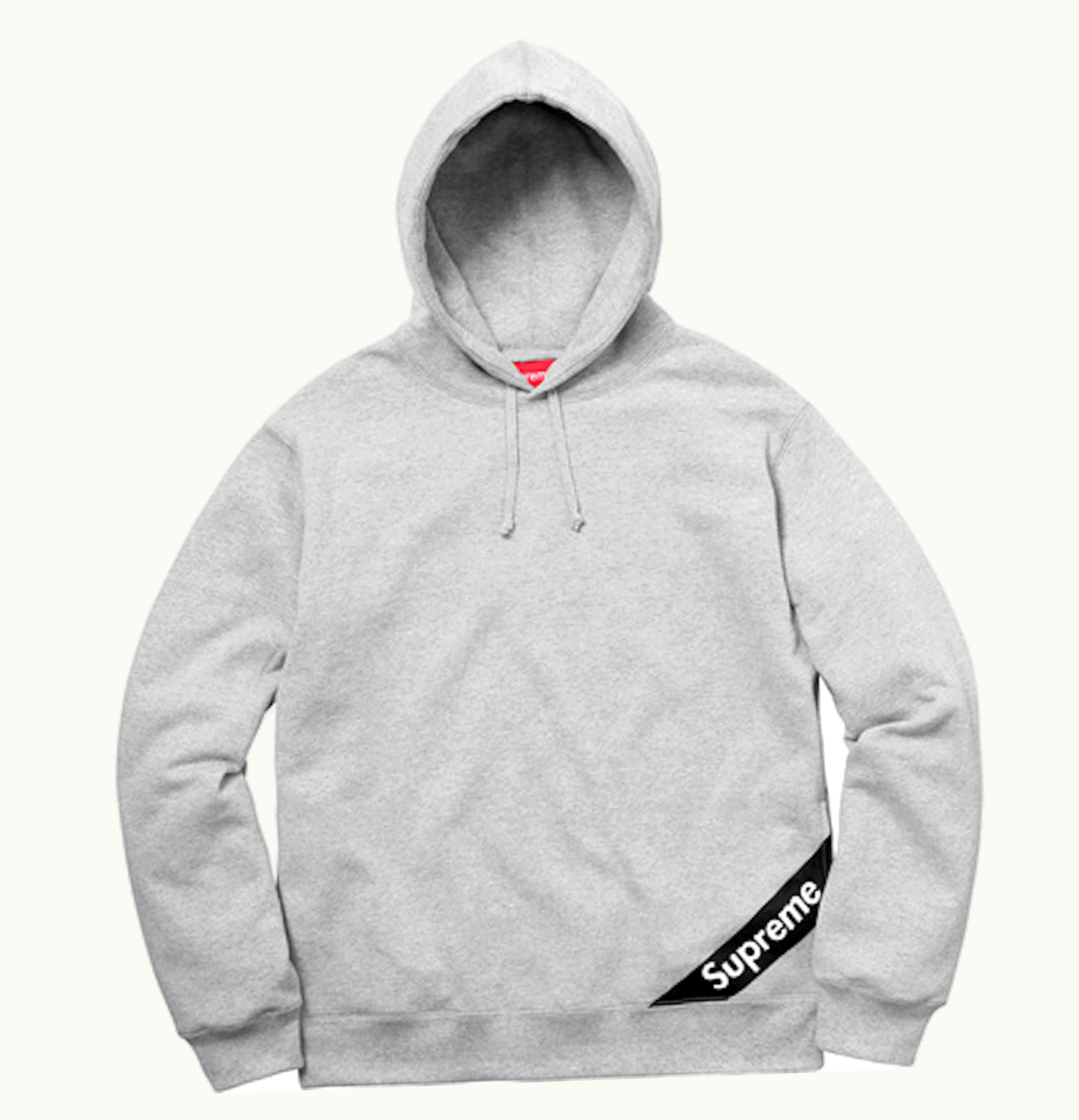 Supreme Supreme Corner Label Hooded Sweatshirt Heather Grey