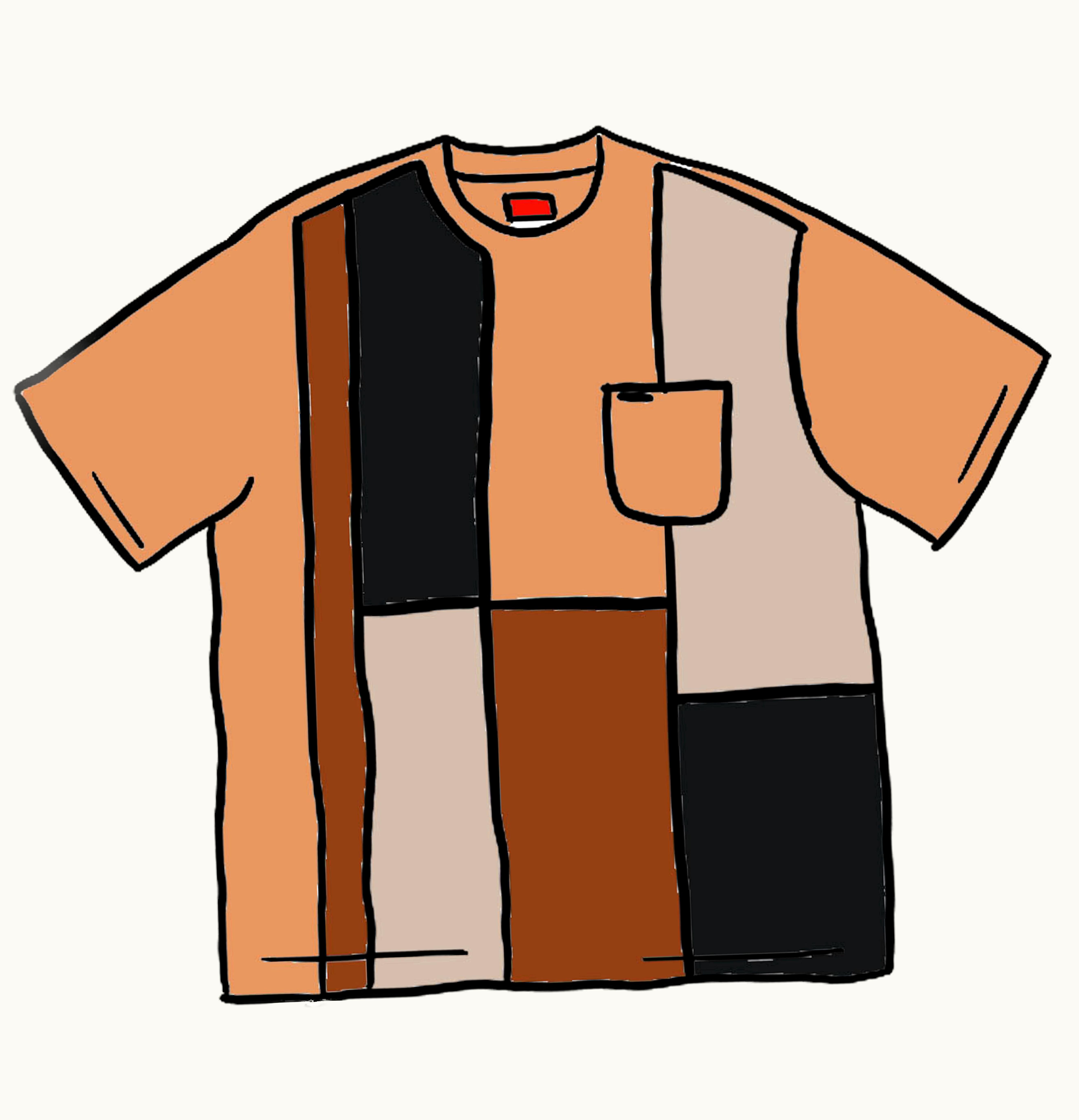 Supreme Supreme Patchwork Pocket Tee Light Brown