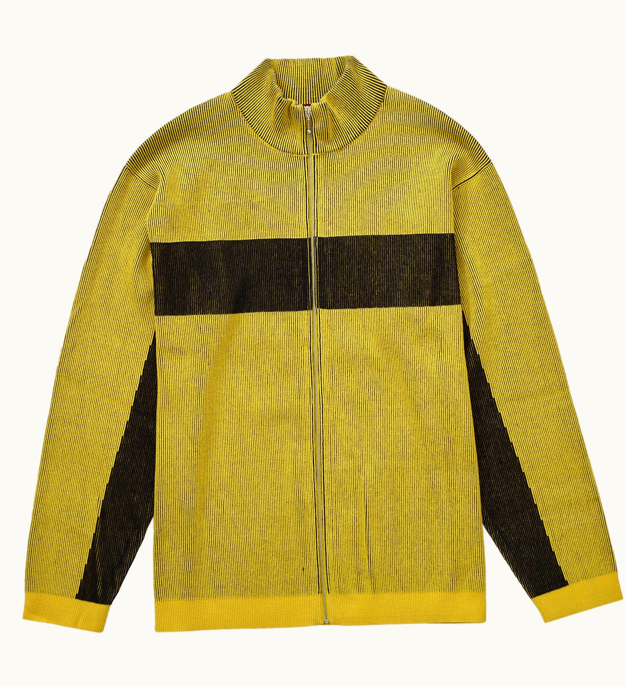 Supreme Supreme 2 Tone Ribbed Zip Up Sweater Yellow